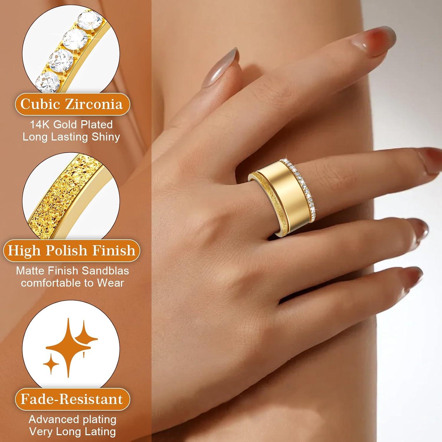 Anillo apilable dorado Oura Ring 4/Gen 3, zirconia 14K, 5-10