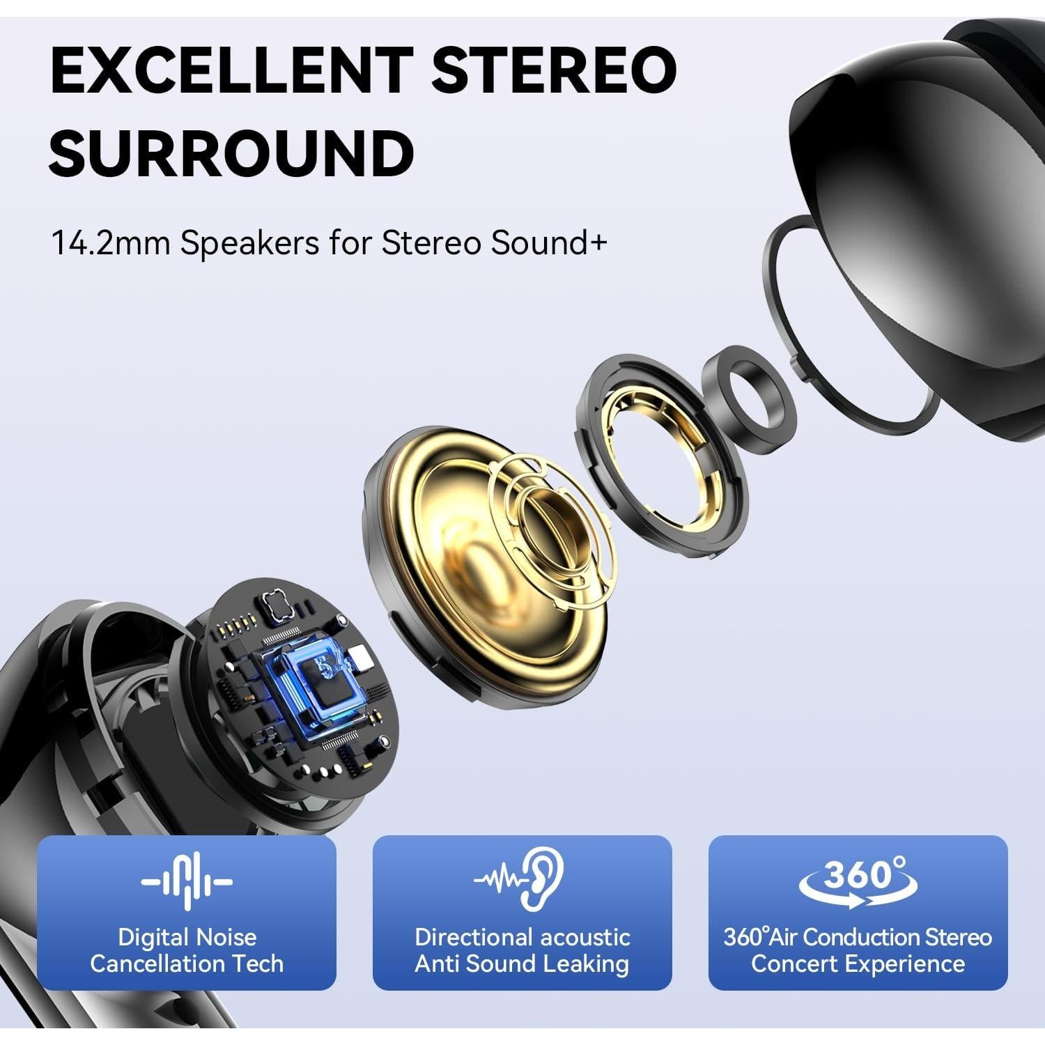 Auriculares de Traducción AI Bluetooth 144 Idiomas Negro-Y16