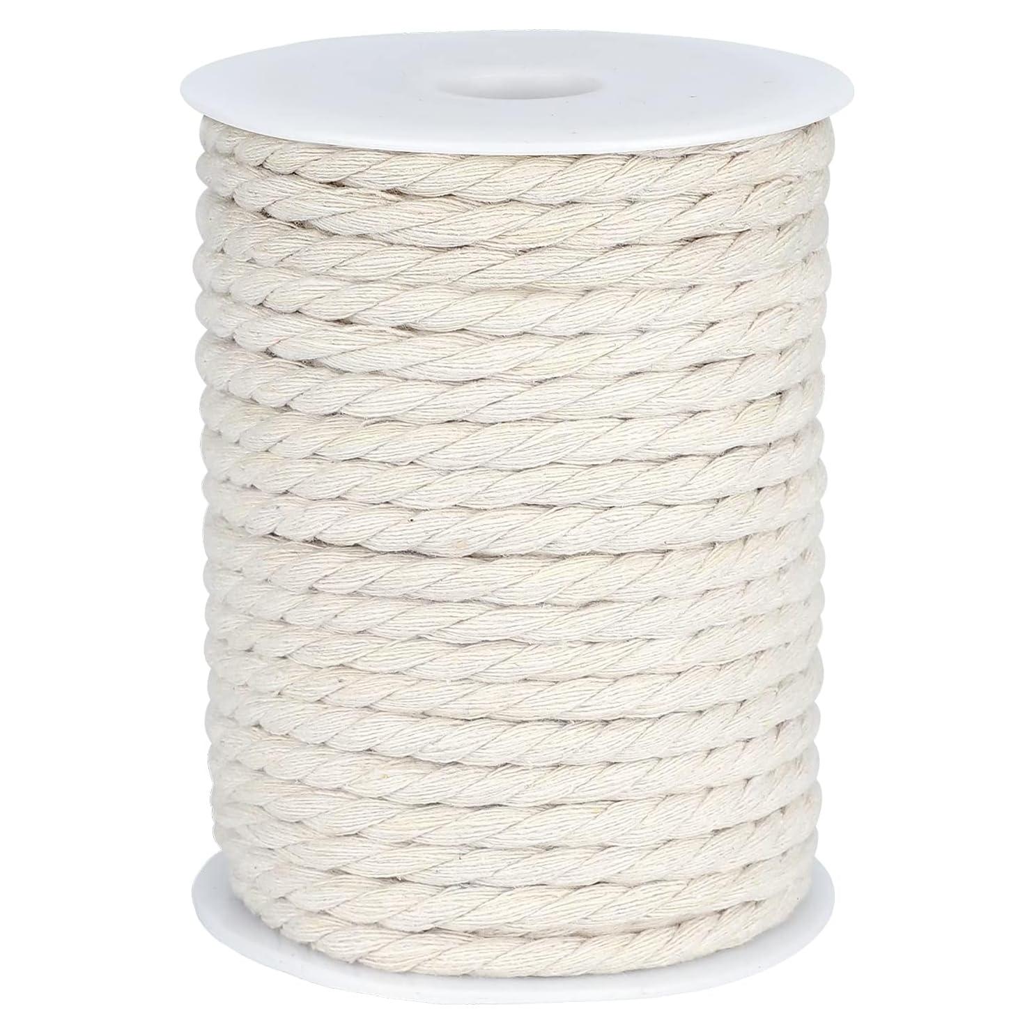 Cuerda de Algodón 6mm x 30m jijAcraft Blanca para Manualidades