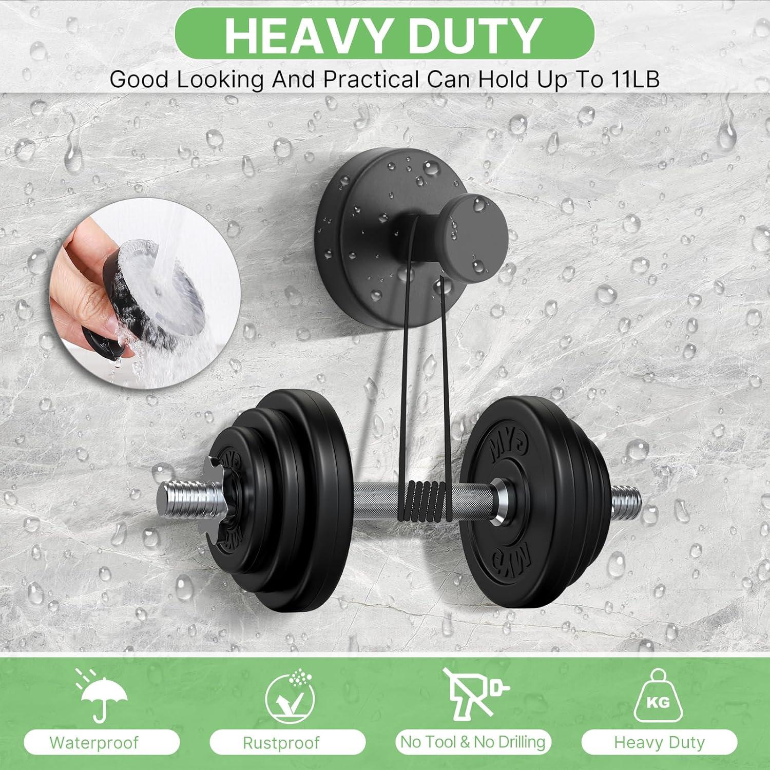 Ganchos de Ventosa Fasbeu Negros 2 Pcs Acero Inoxidable