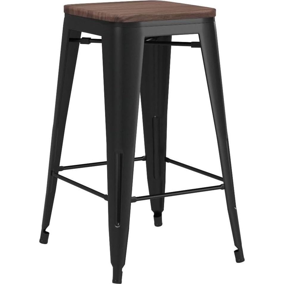 Conjunto de 4 Taburetes de Bar Andeworld 61 cm Metal y Madera