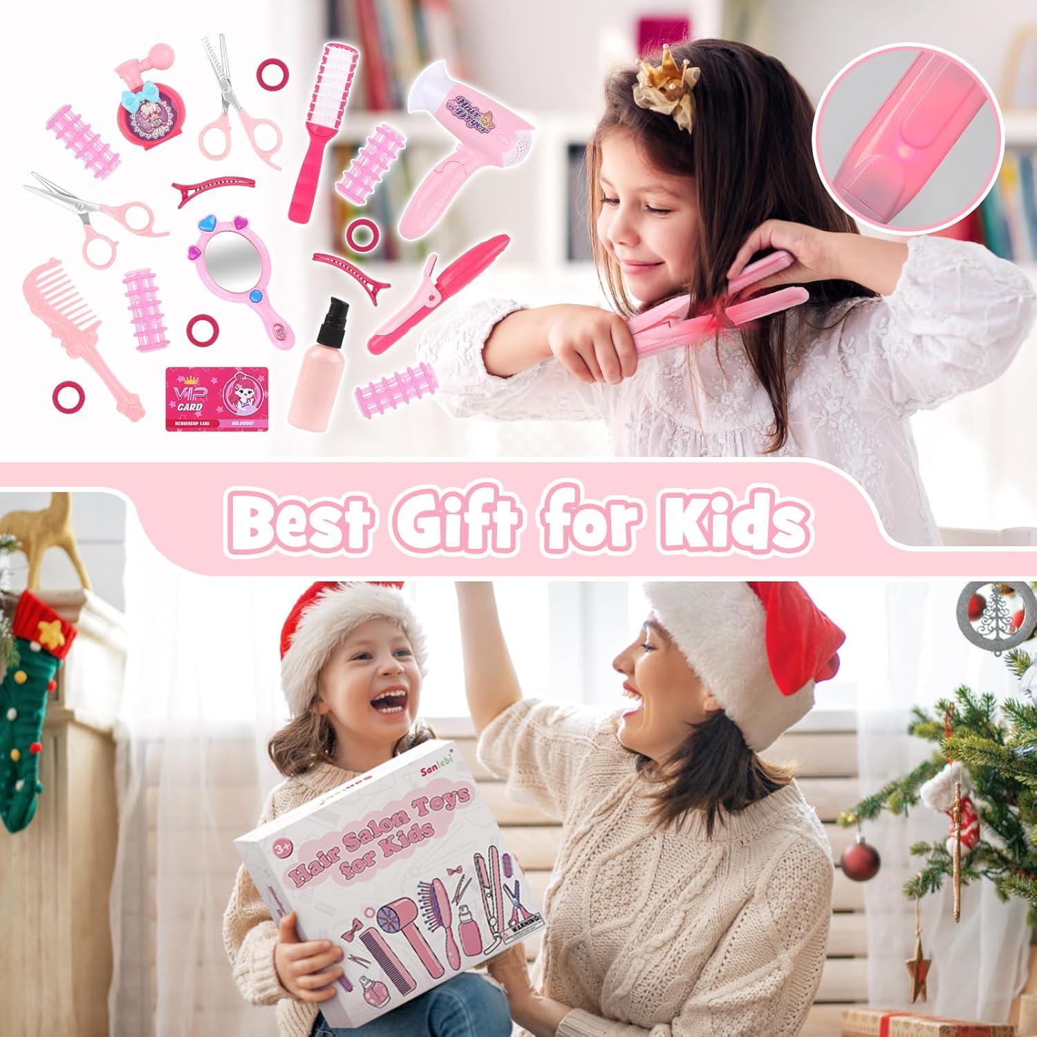 Set de Juguetes de Salón de Belleza Sanlebi 25 Piezas Rosa