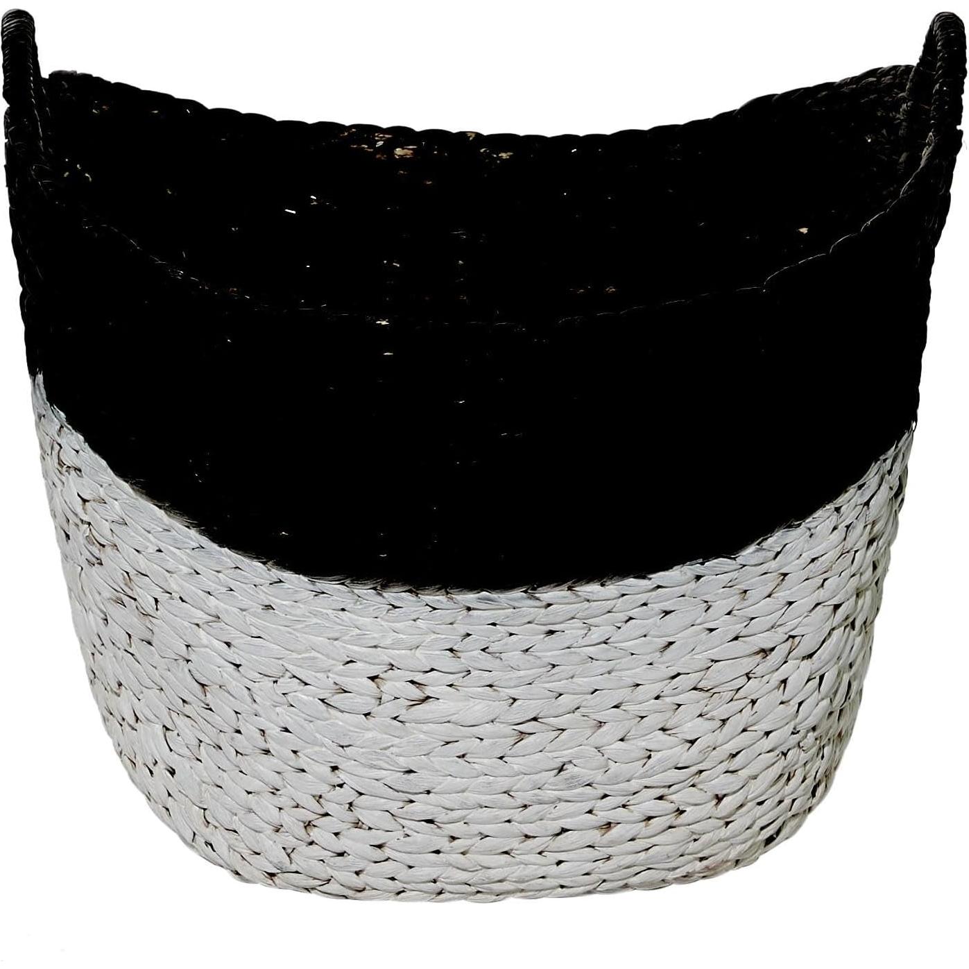 Cesta Decorativa Grande Deco 79 de Hierba Marina Negra 56x43x48cm