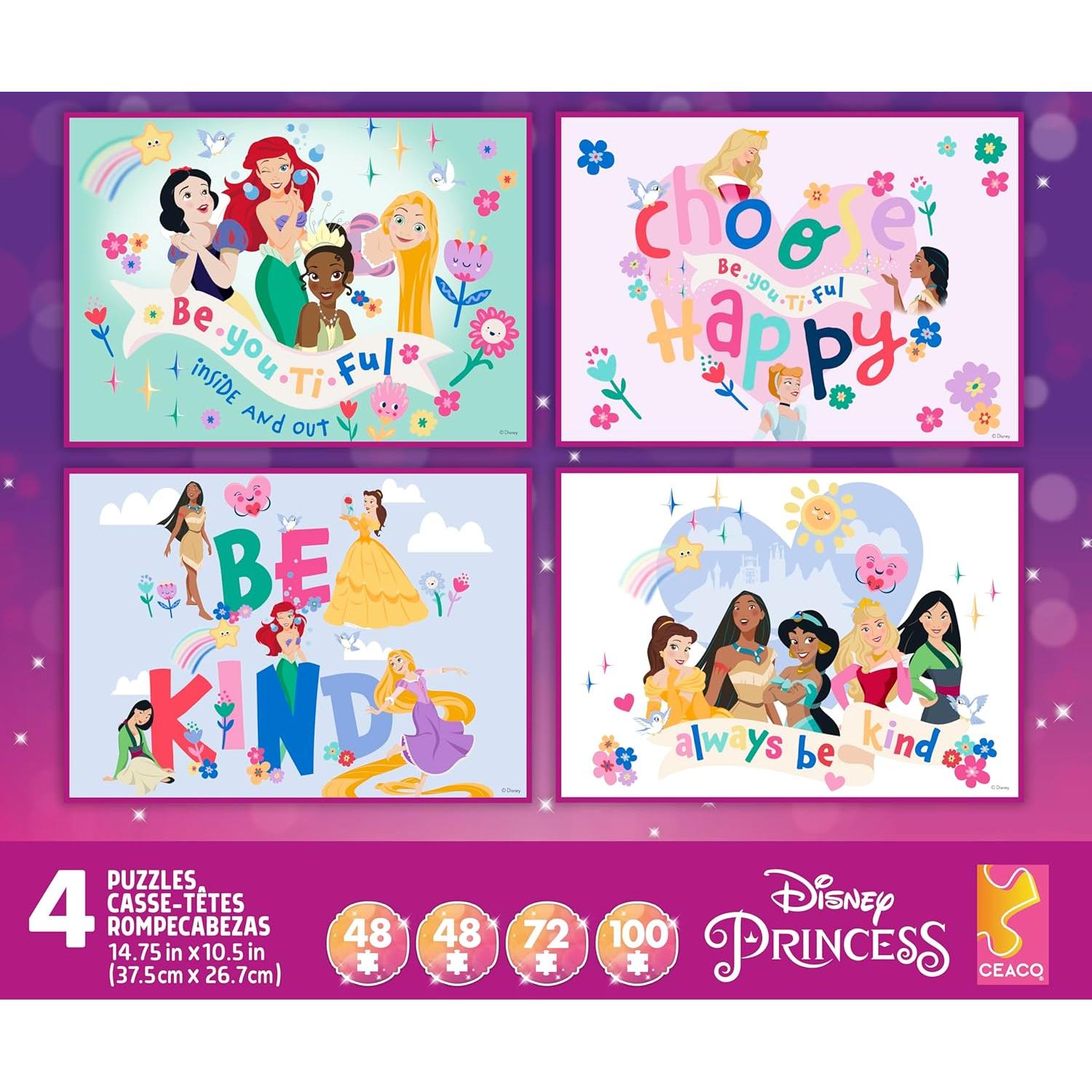 Rompecabezas 4 en 1 Buffalo Games Princesas Disney 48-100 Piezas