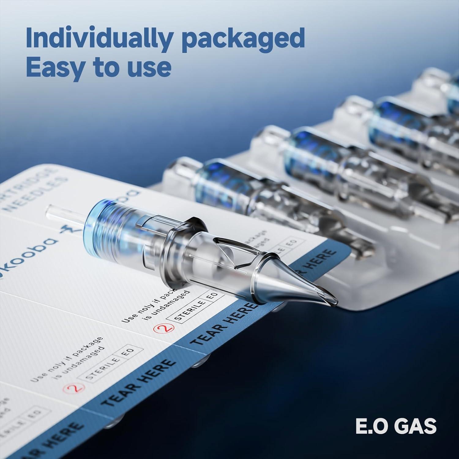 50 Agujas de Cartucho de Tatuaje KOOBA #10 Mixtas con Membrana