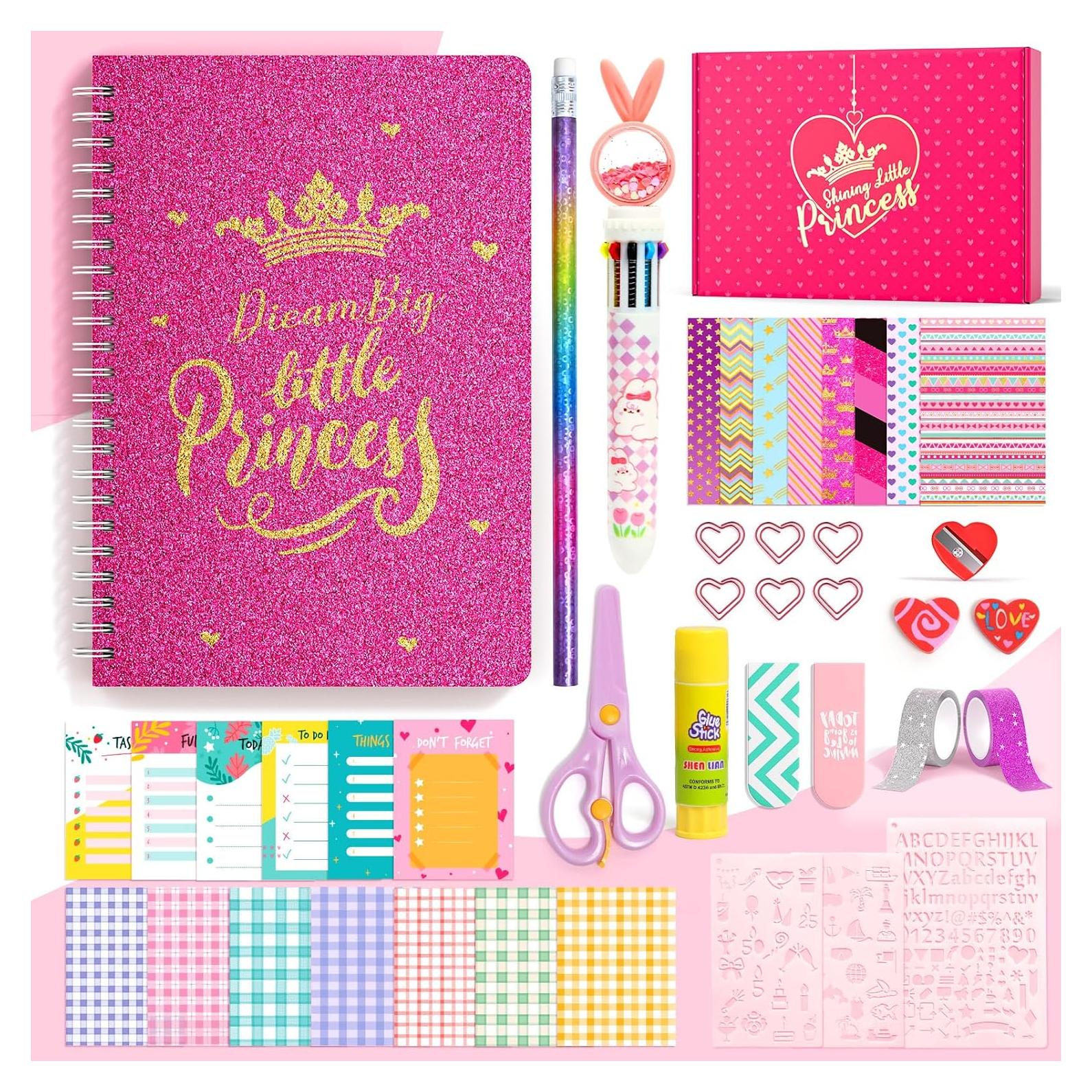 Kit de Diario DIY Princesa ADUSRIZ 50 Piezas para Niñas 6-12 Años