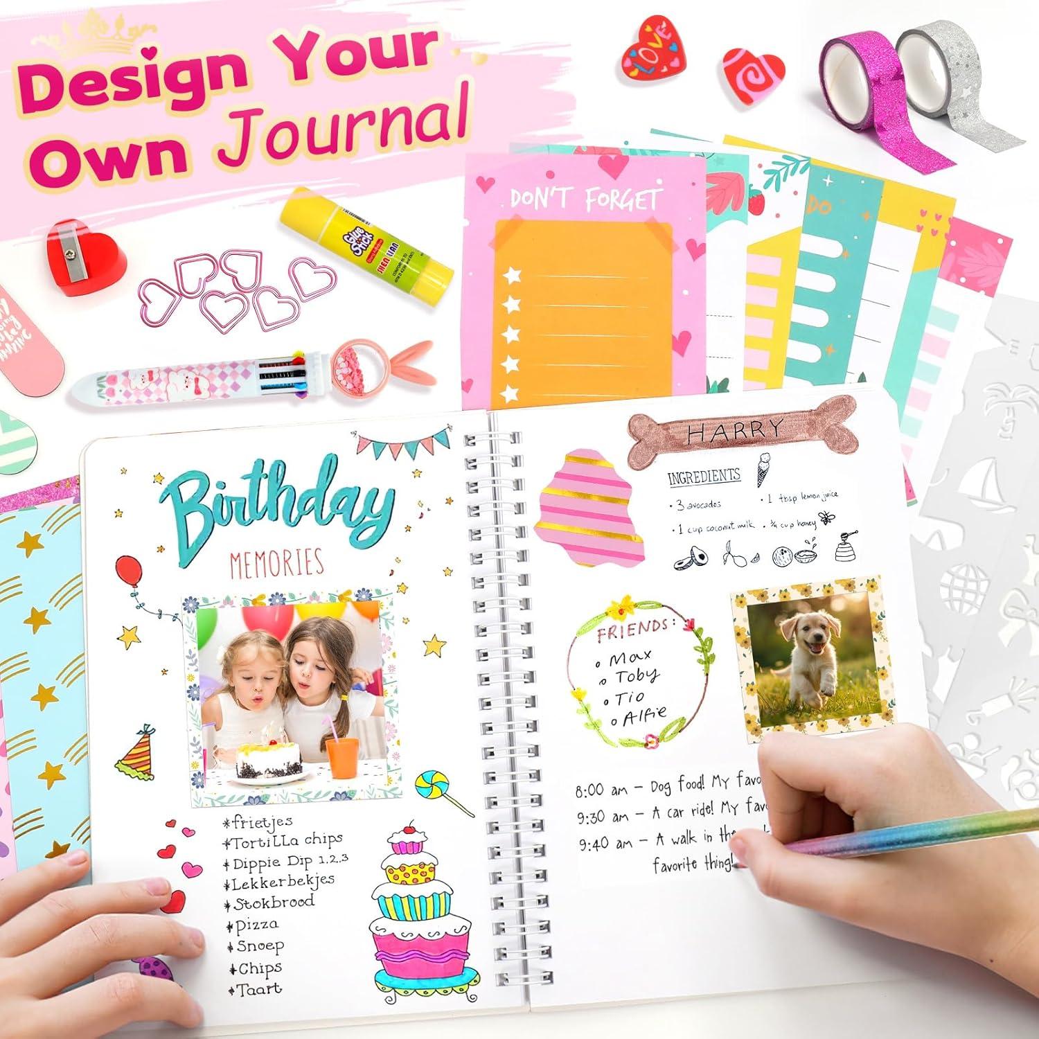 Kit de Diario DIY Princesa ADUSRIZ 50 Piezas para Niñas 6-12 Años