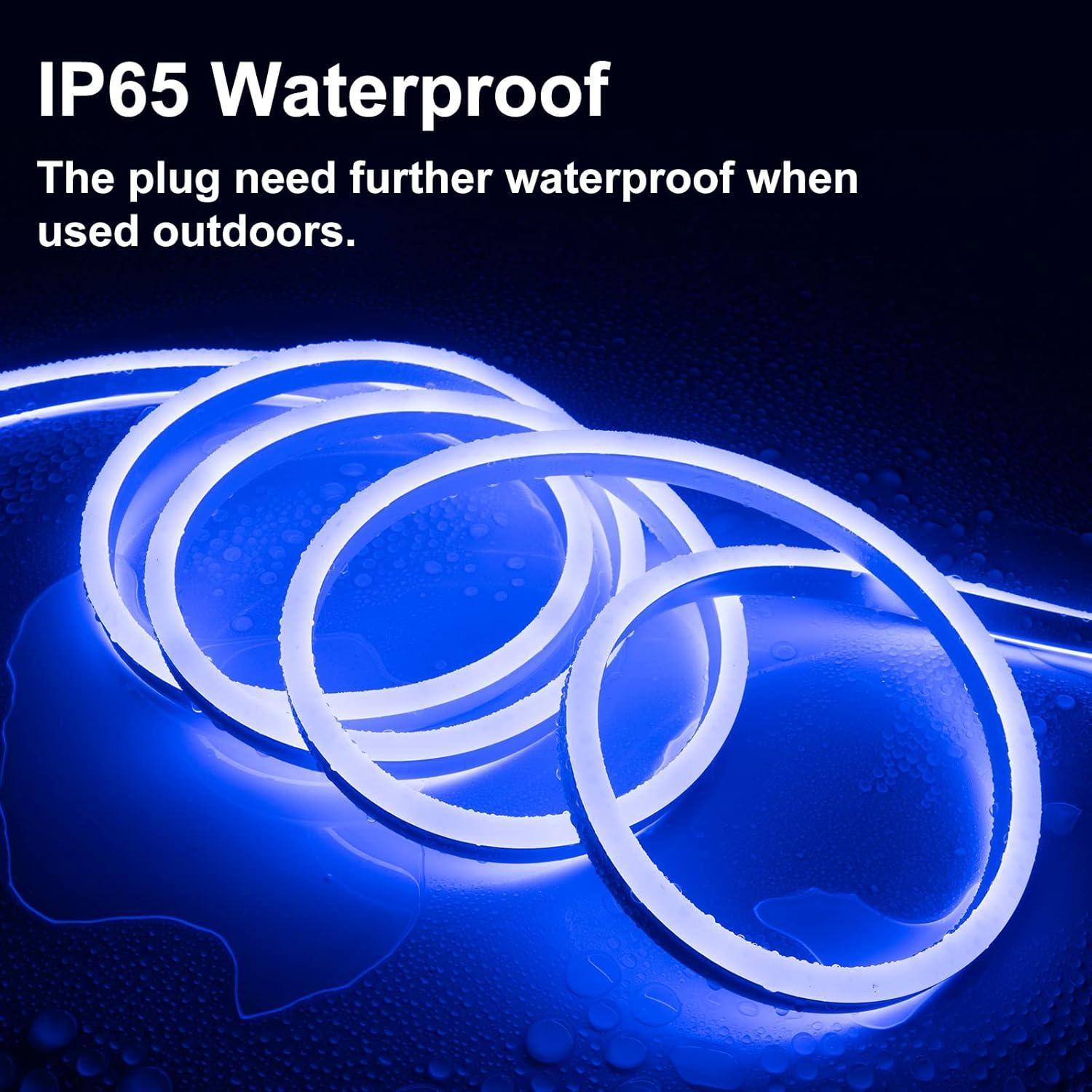 Luz de Neón LED SURNIE 15m Azul Impermeable para Interiores y Exteriores