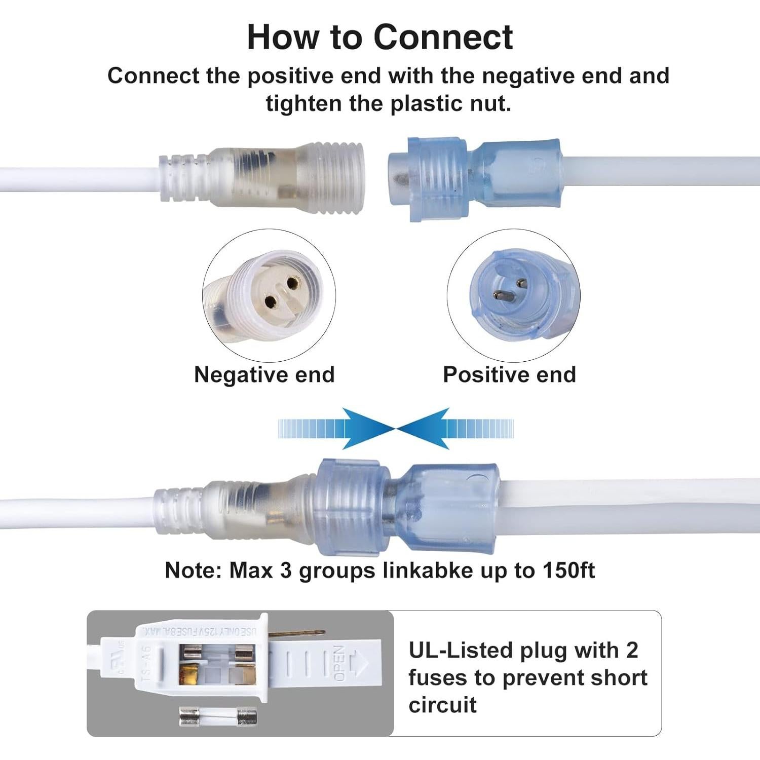 Luz de Neón LED SURNIE 15m Azul Impermeable para Interiores y Exteriores