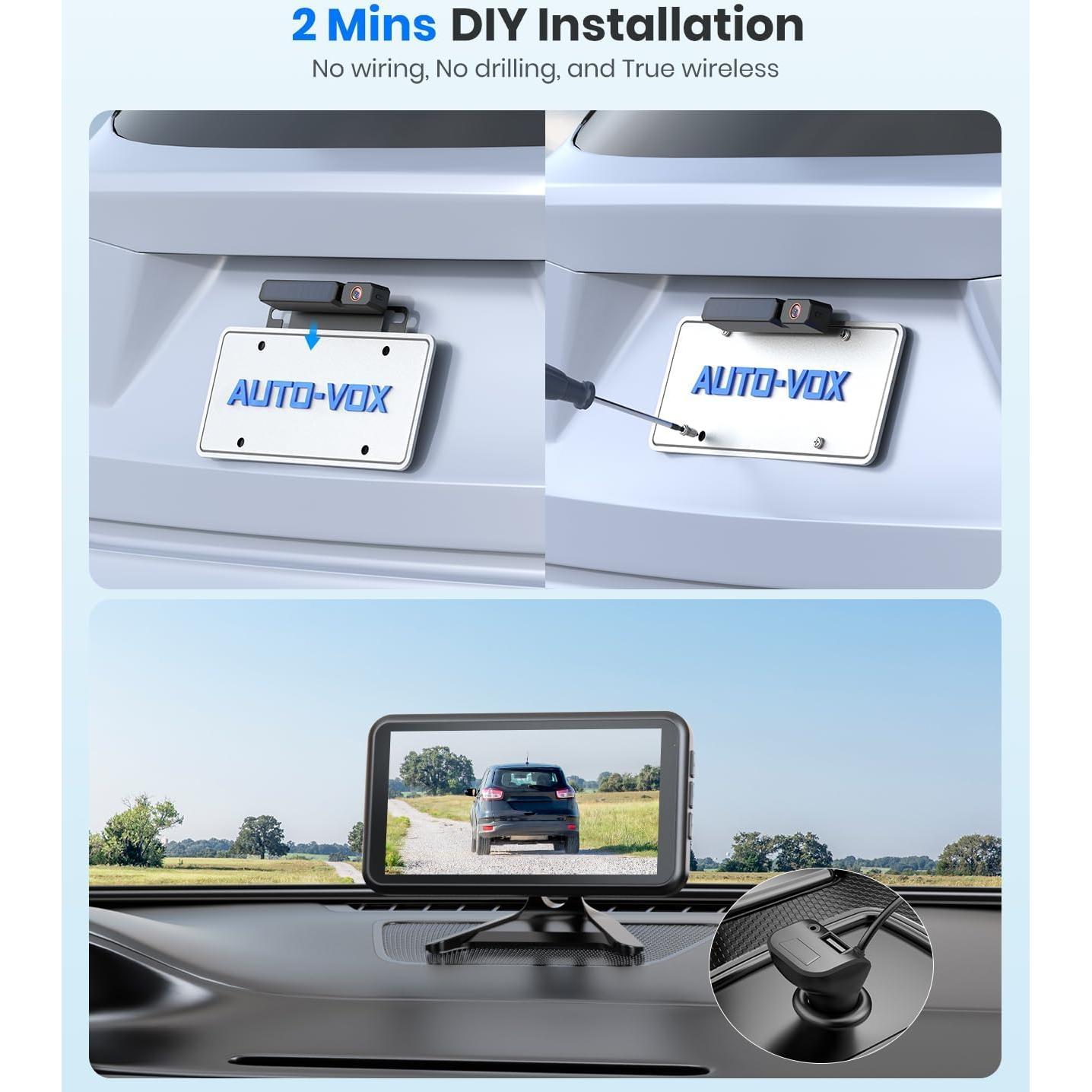 Cámara de Respaldo Inalámbrica Solar AUTO-VOX 5" 1080P