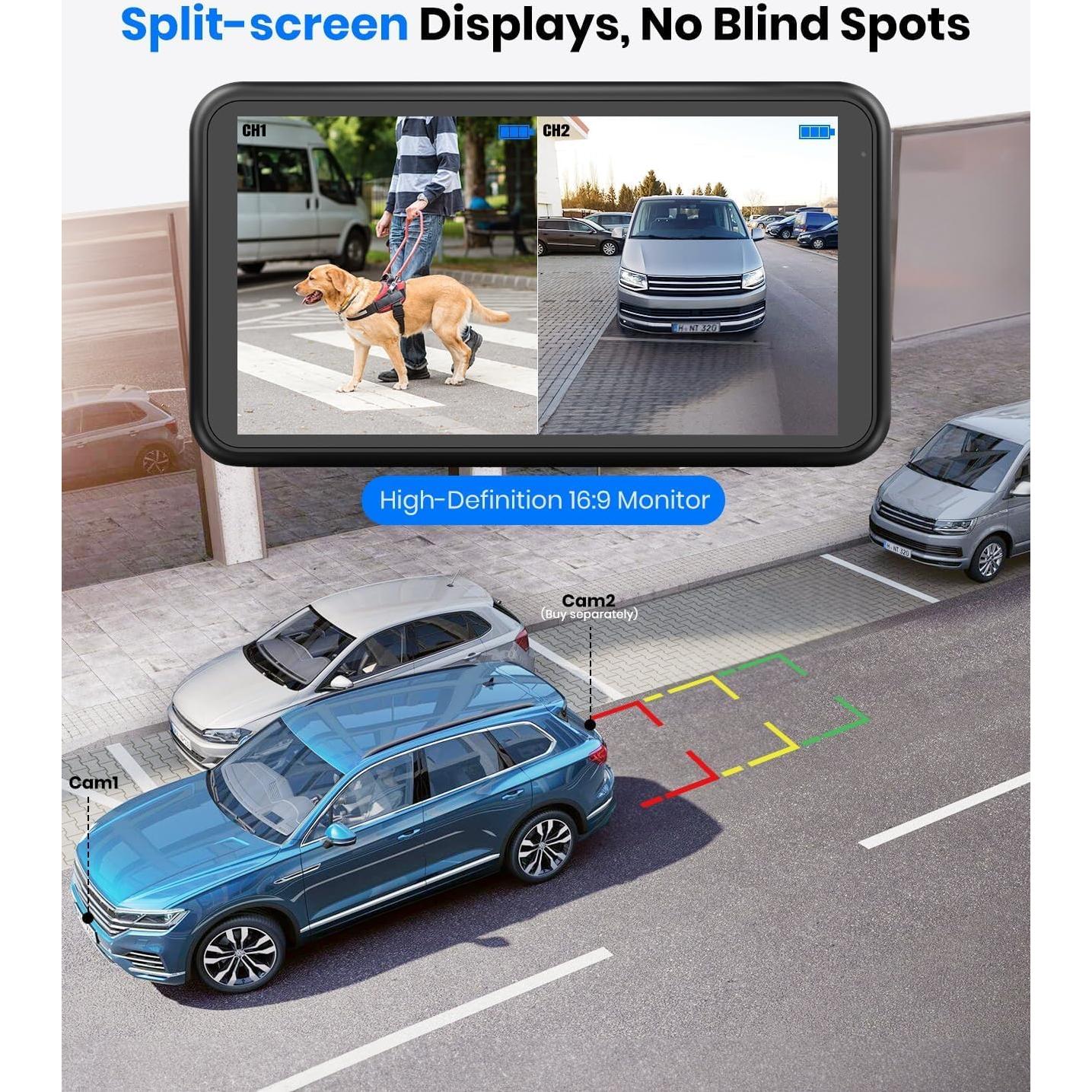 Cámara de Respaldo Inalámbrica Solar AUTO-VOX 5" 1080P