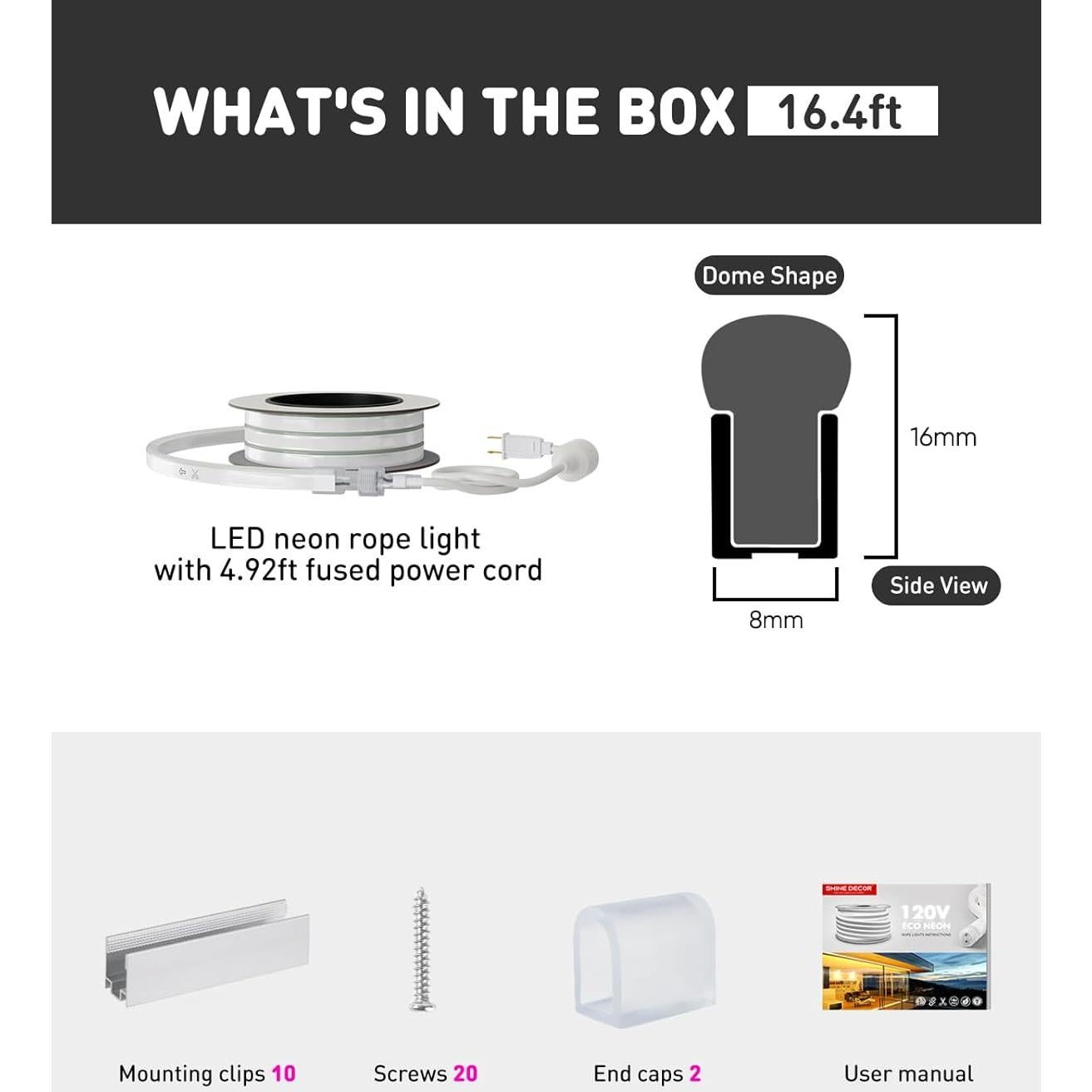 Luces de Cuerda LED Shine Decor 5m 4500K IP65 Conectables