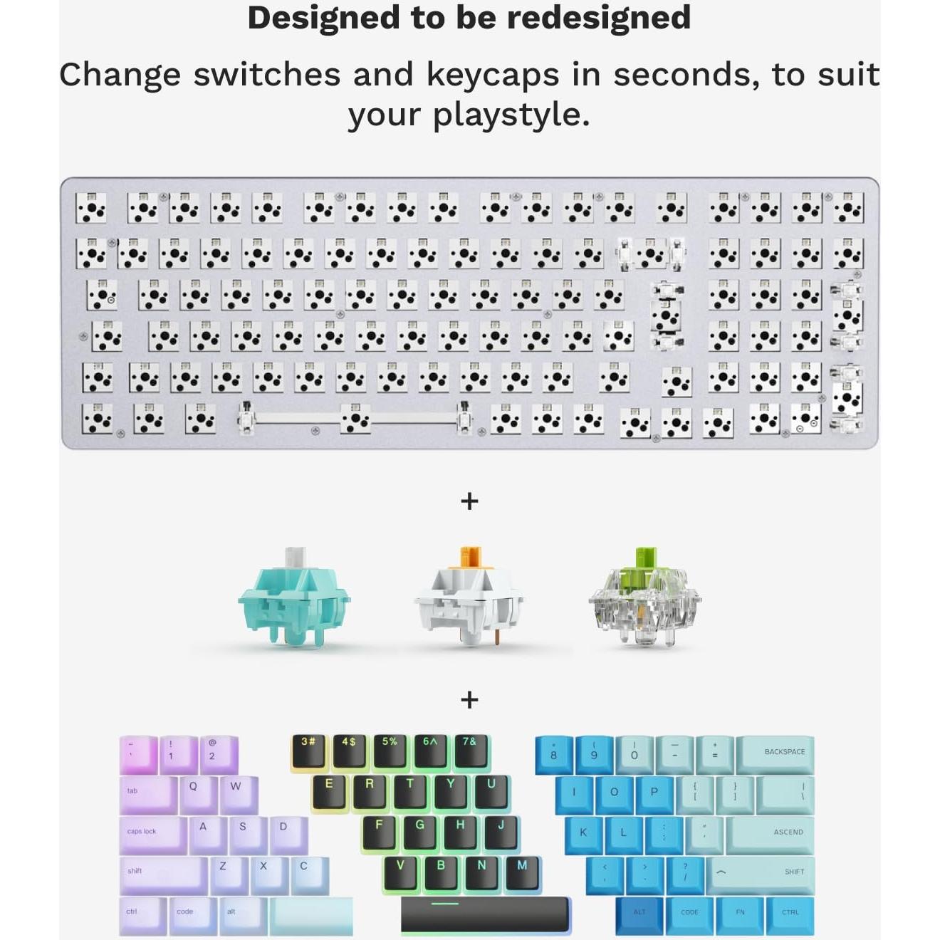 Teclado Mecánico Glorious GMMK 2 TKL Blanco RGB DIY