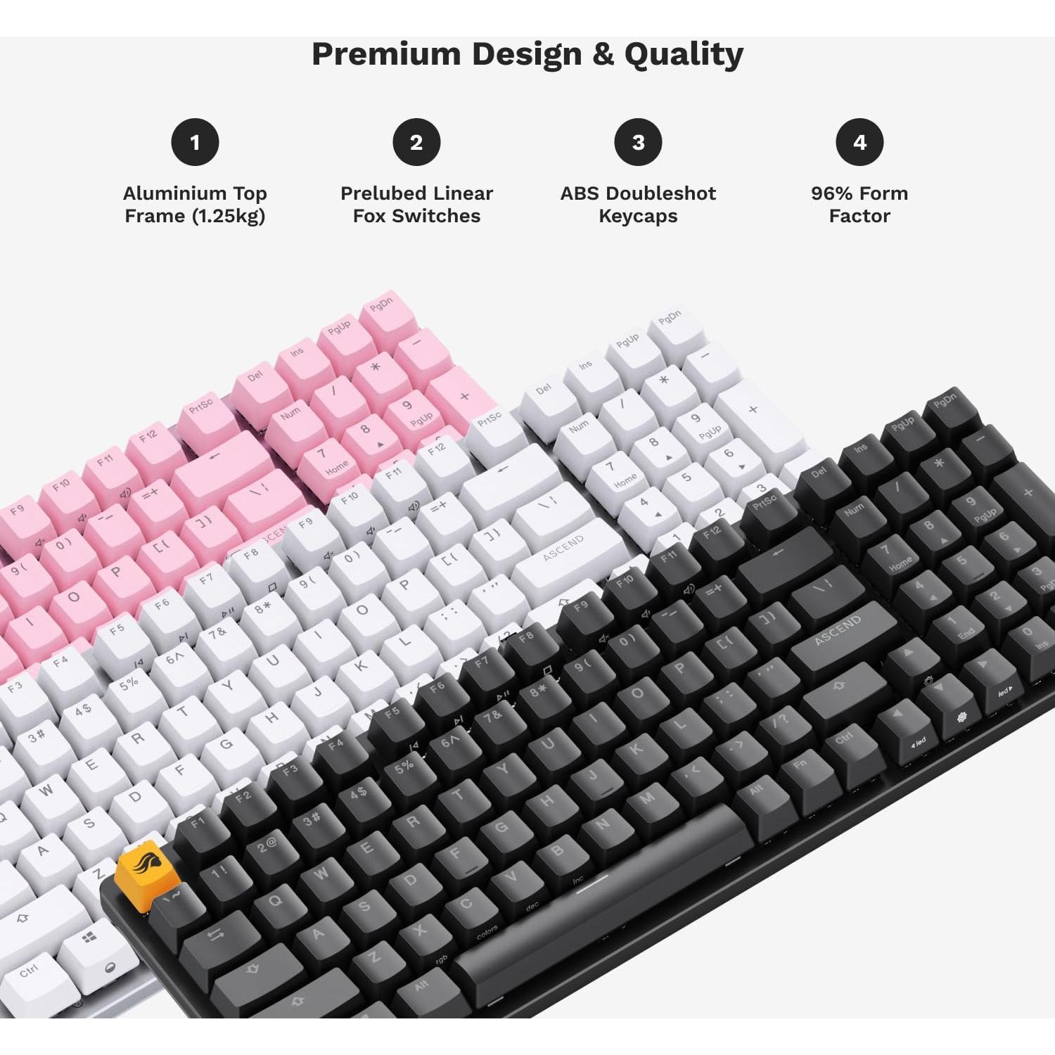 Teclado Mecánico Glorious GMMK 2 TKL Blanco RGB DIY