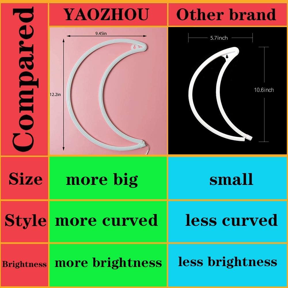 Luz de Neón Morada en Forma de Luna - Decoración LED 5V