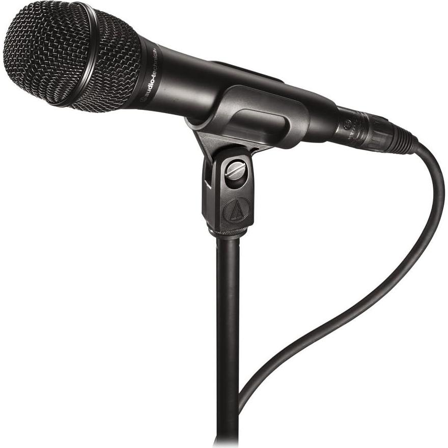 Audio-Technica AT2010 Cardioid Condenser Handheld Microphone Bundle with Boom Stand, Pop Filter, XLR Cable, and Austin Bazaar Polishing Cloth