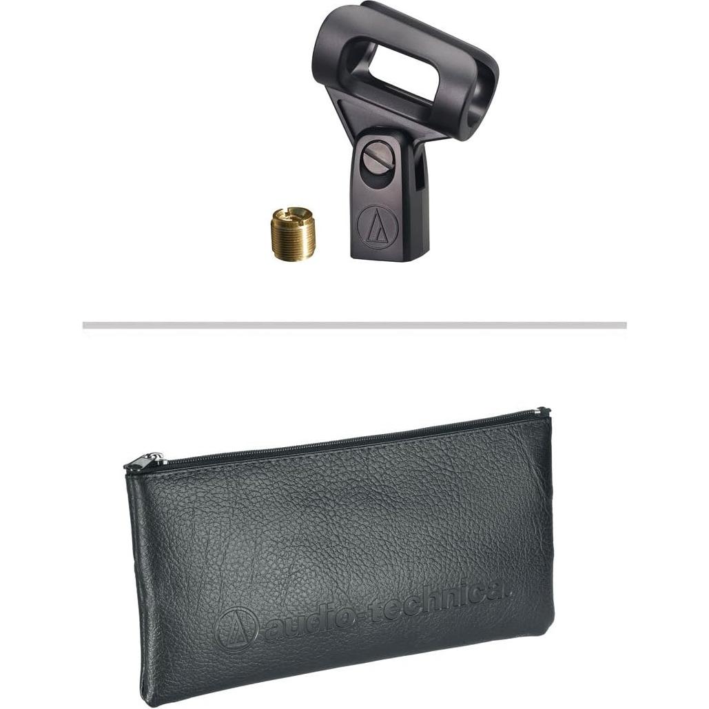 Audio-Technica AT2010 Cardioid Condenser Handheld Microphone Bundle with Boom Stand, Pop Filter, XLR Cable, and Austin Bazaar Polishing Cloth