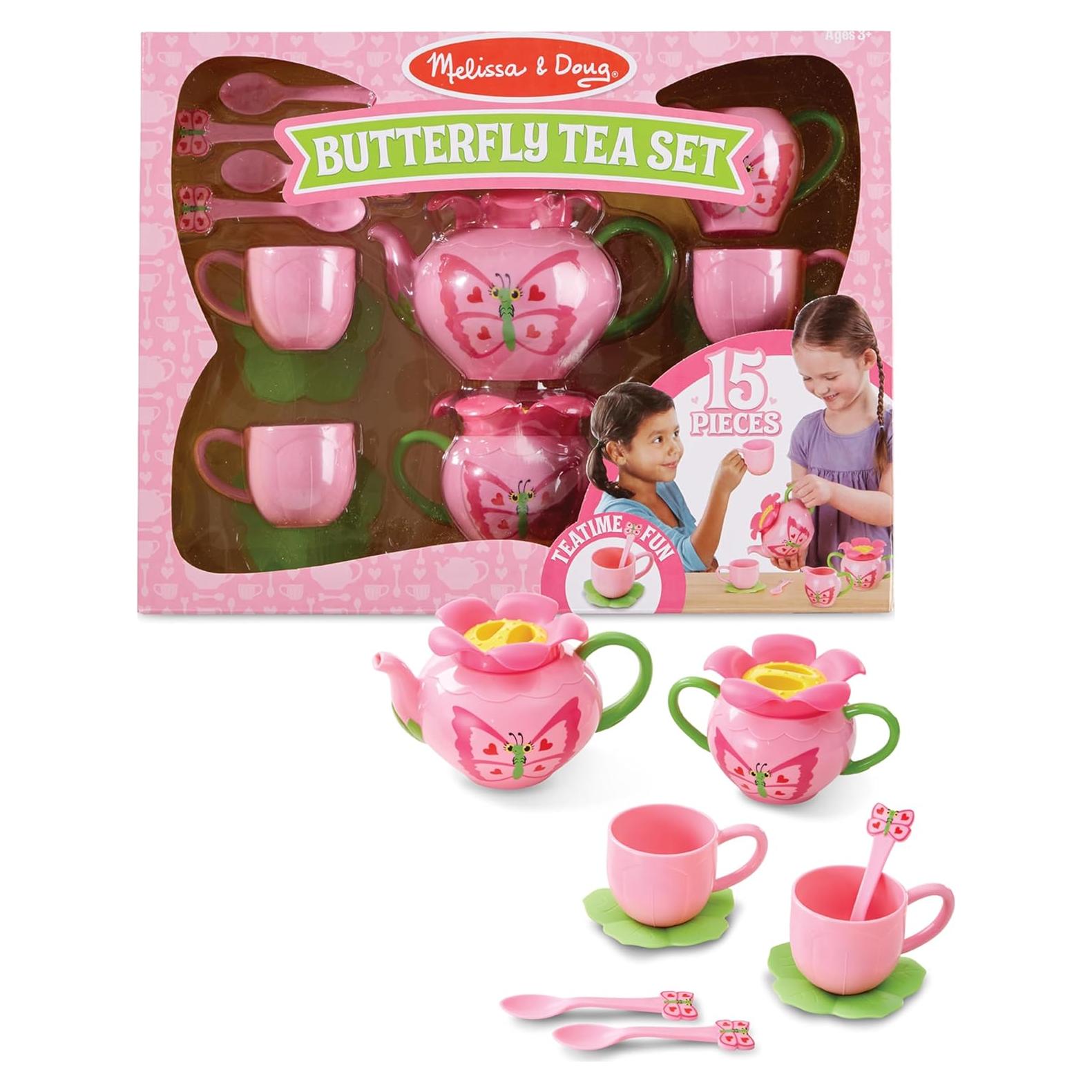 Juego de té temático mariposa Melissa & Doug 15 piezas