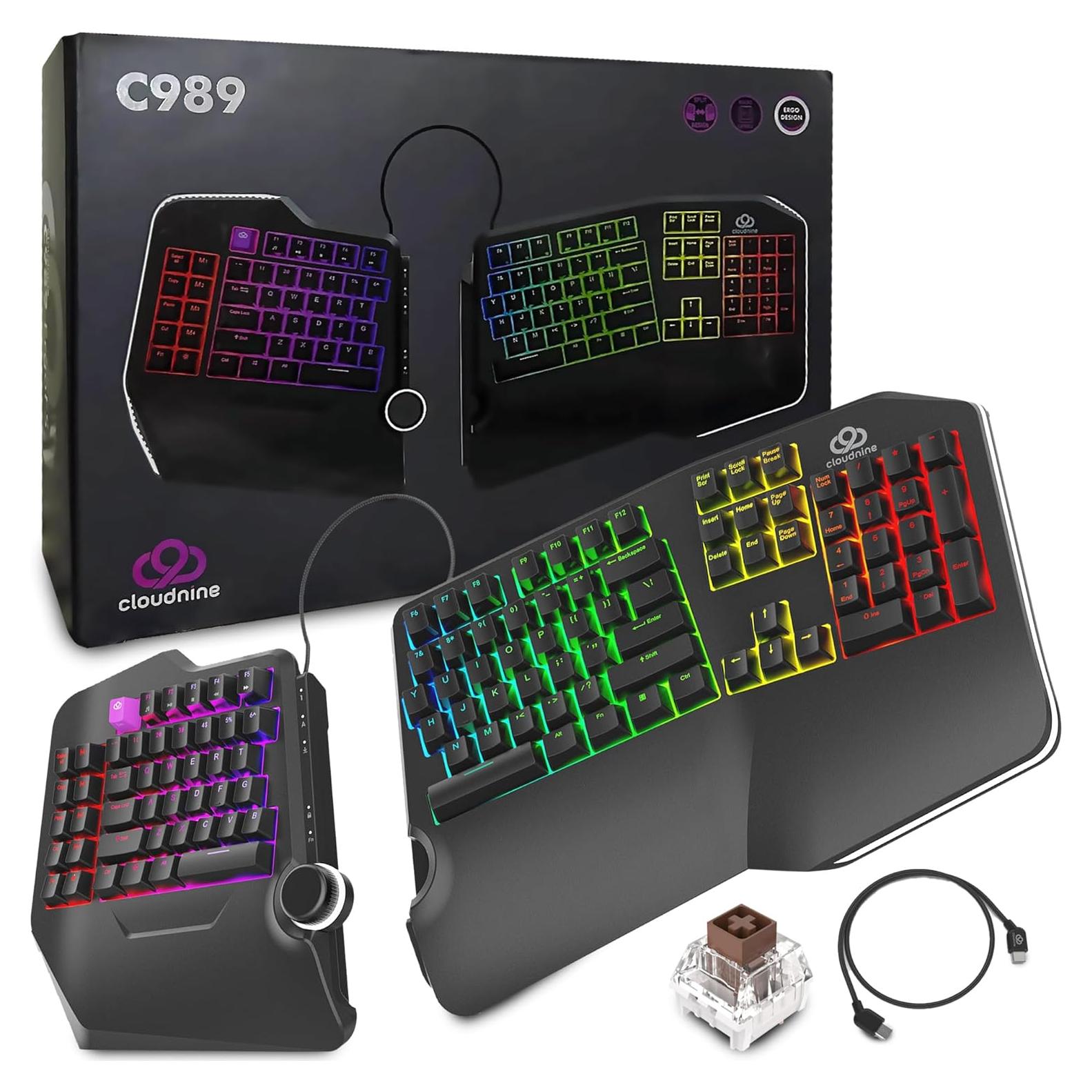 Teclado Mecánico Ergonómico Cloud Nine C989M - RGB - 2.78kg