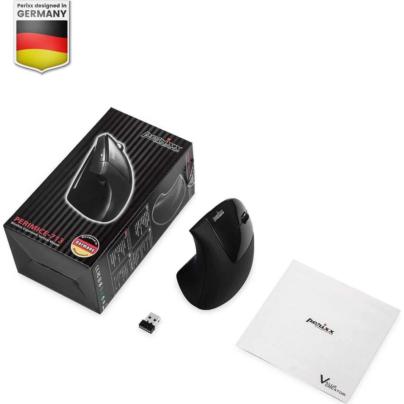 Ratón Vertical Inalámbrico Perixx PERIMICE-713 Ergonómico 6 Botones