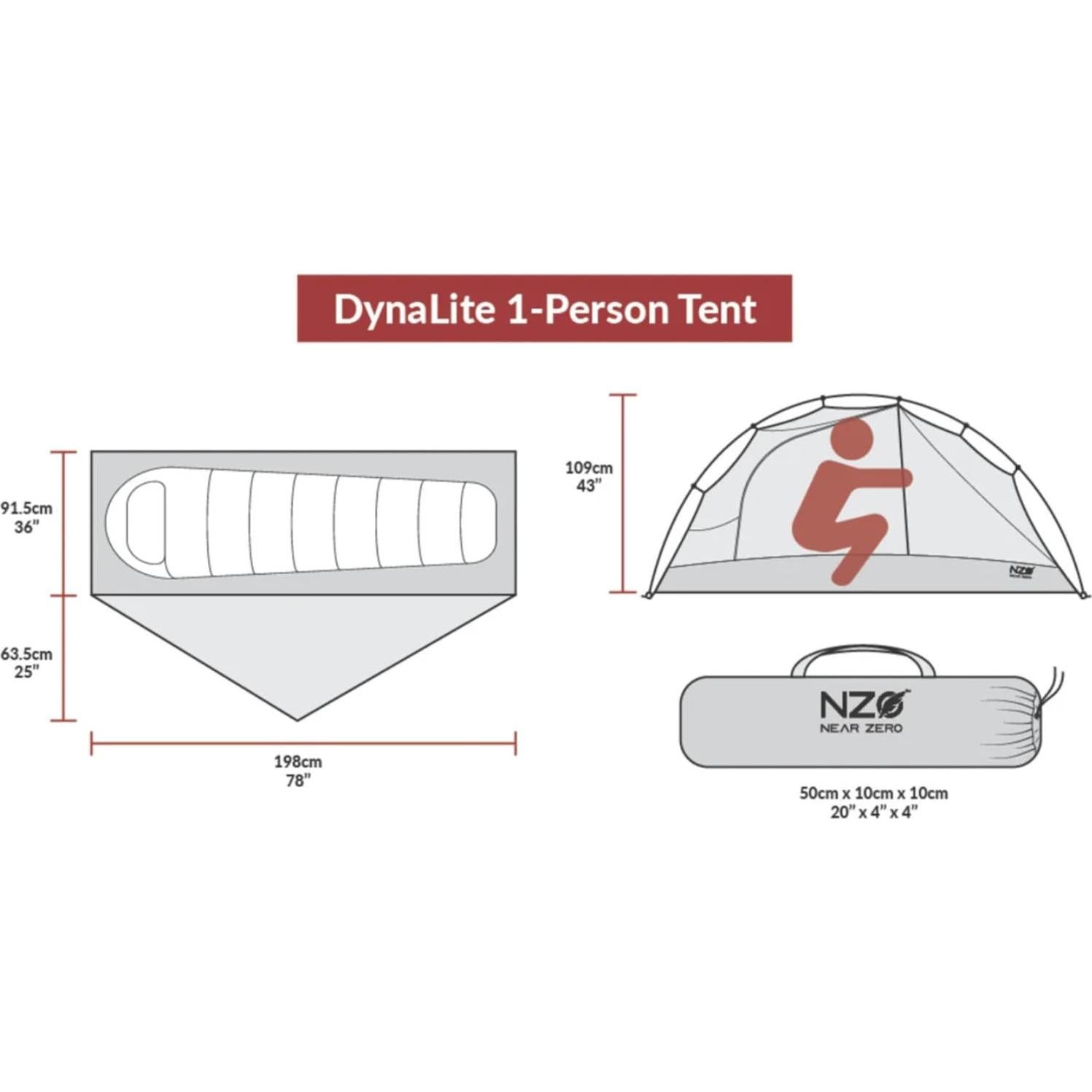 Tienda de Campaña Ultraligera Cerca Cero 1 Persona 1.6 kg