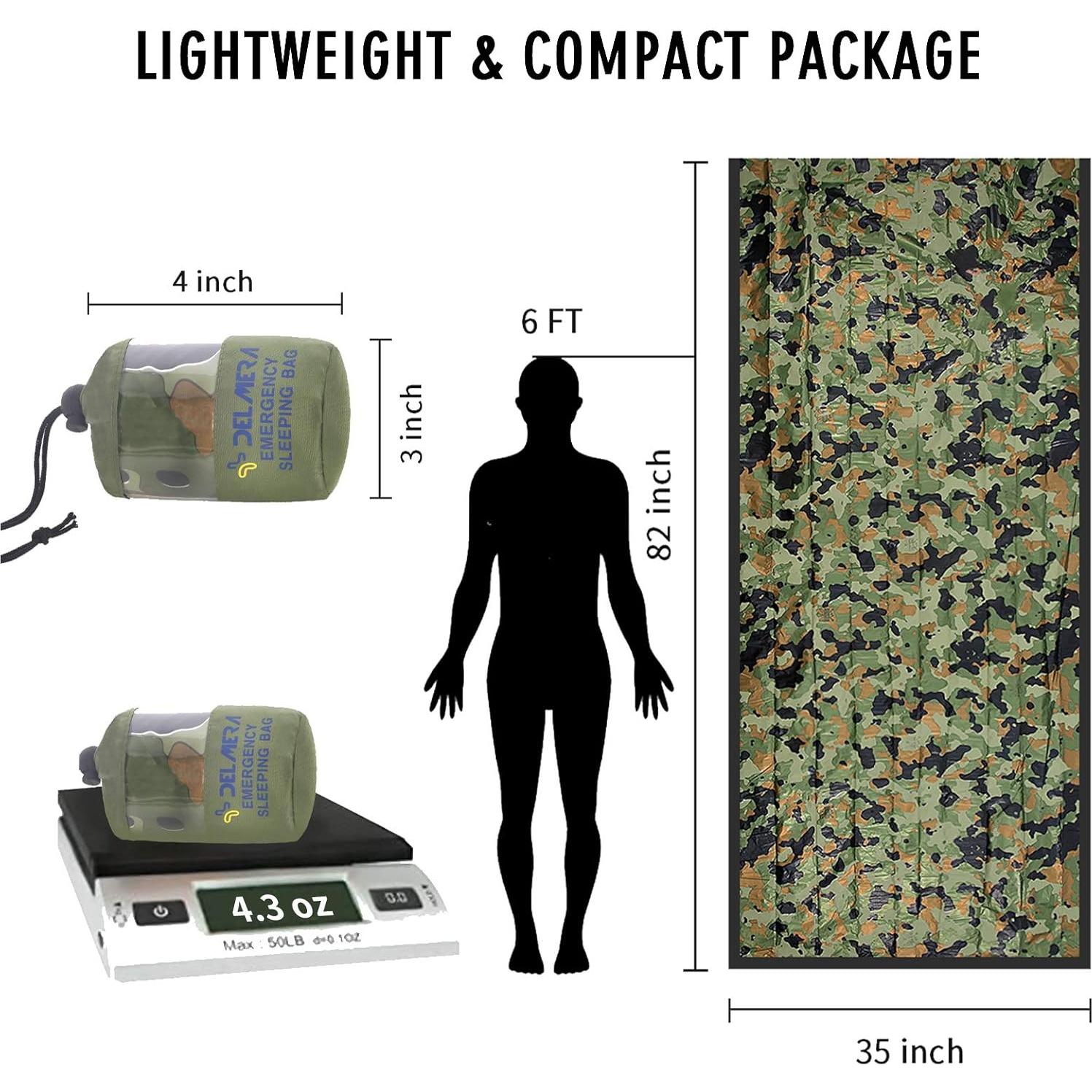 Saco de Dormir de Emergencia Delmera Mylar 2.05m x 0.94m