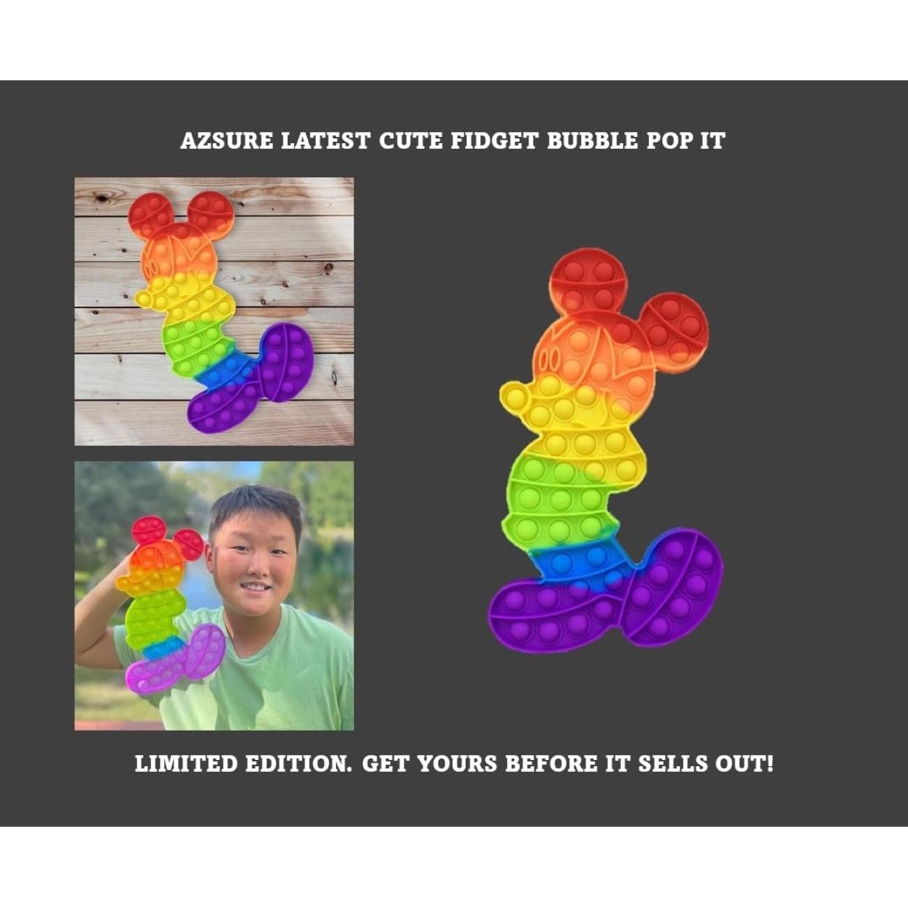 Juguete Antiestrés Pop It Arcoíris Azsure Lifestyle 18.5x30 cm