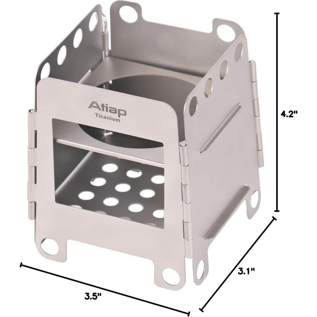 Titanium Wood Burning Stove, Foldable Camping Backpacking Stove, Portable Wood Stove Alcohol Stove for Outdoor Camping Picnic BBQ