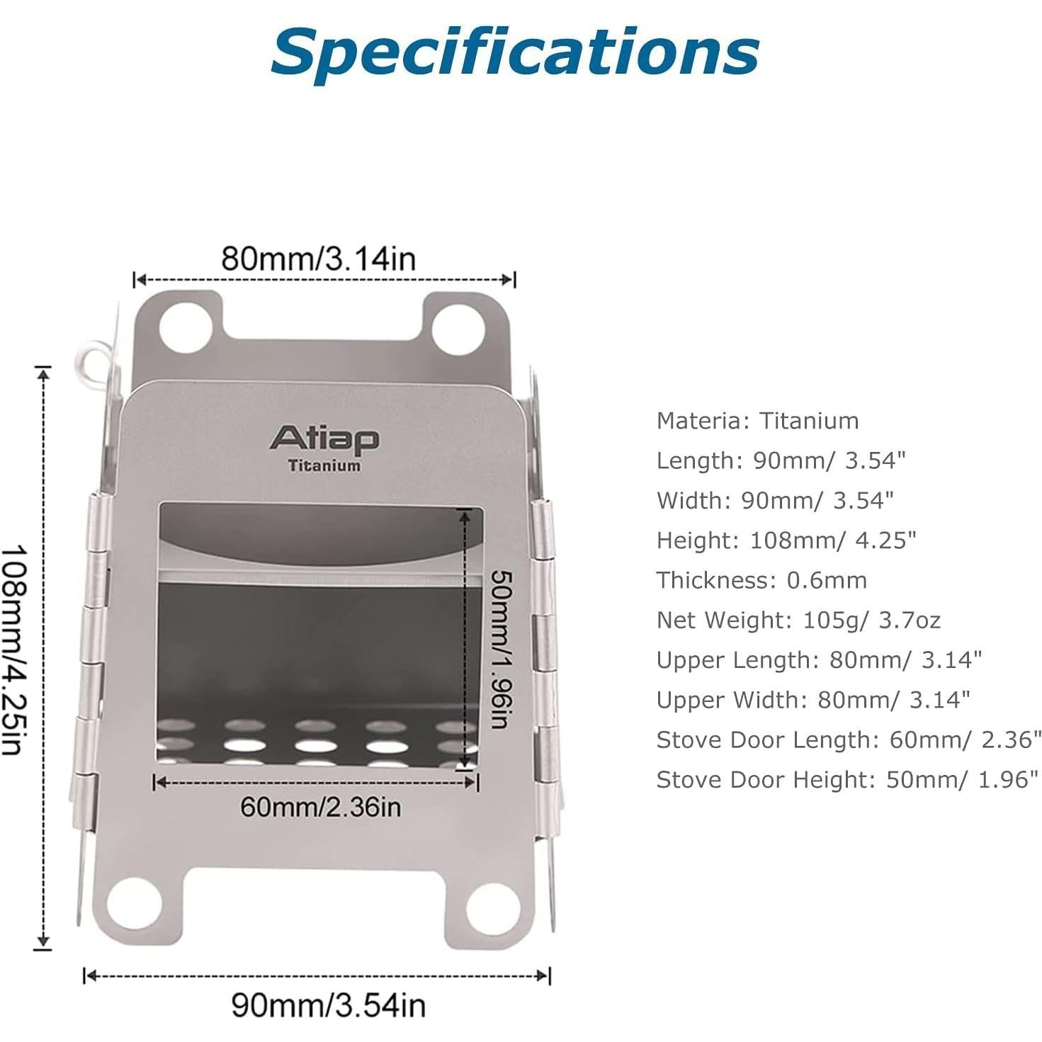 Titanium Wood Burning Stove, Foldable Camping Backpacking Stove, Portable Wood Stove Alcohol Stove for Outdoor Camping Picnic BBQ