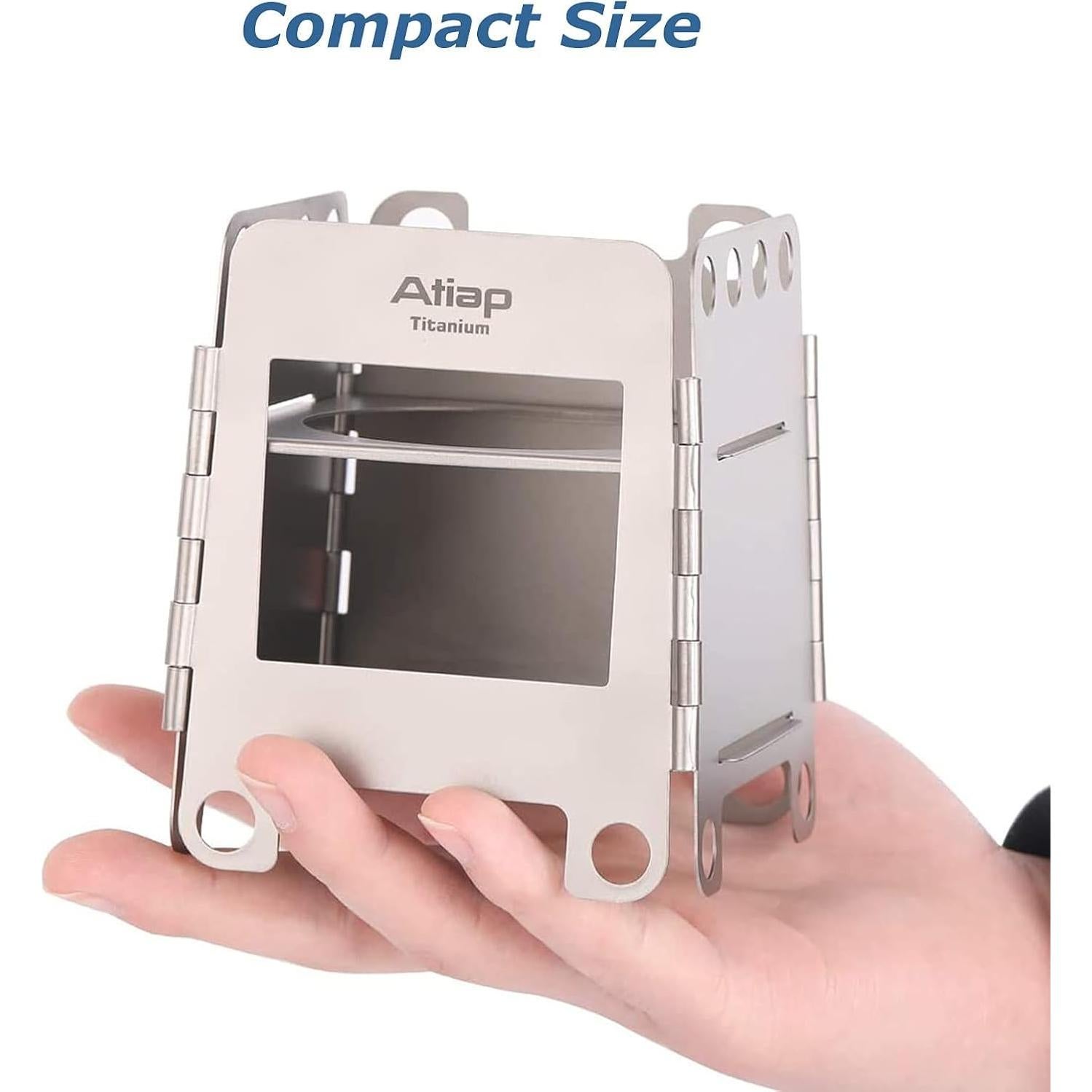 Titanium Wood Burning Stove, Foldable Camping Backpacking Stove, Portable Wood Stove Alcohol Stove for Outdoor Camping Picnic BBQ