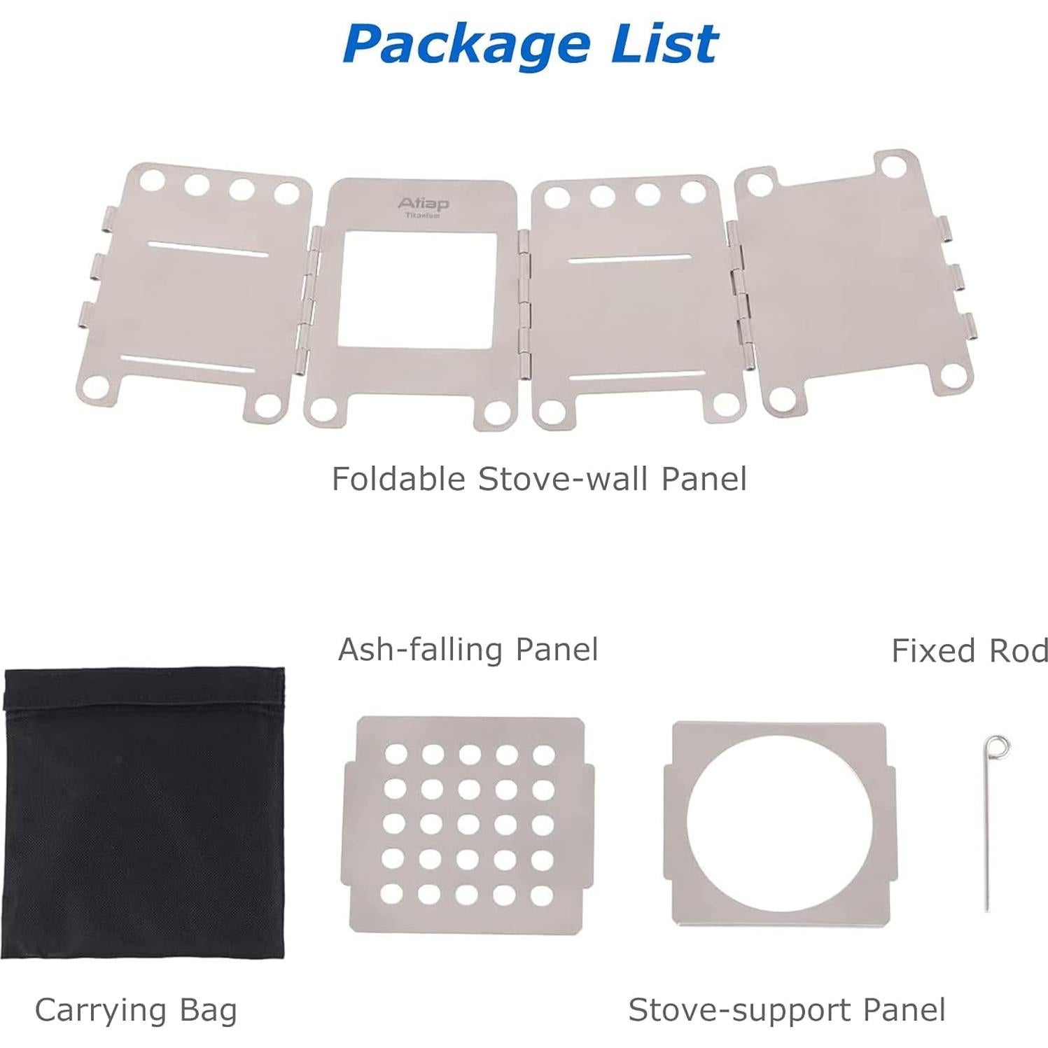 Titanium Wood Burning Stove, Foldable Camping Backpacking Stove, Portable Wood Stove Alcohol Stove for Outdoor Camping Picnic BBQ