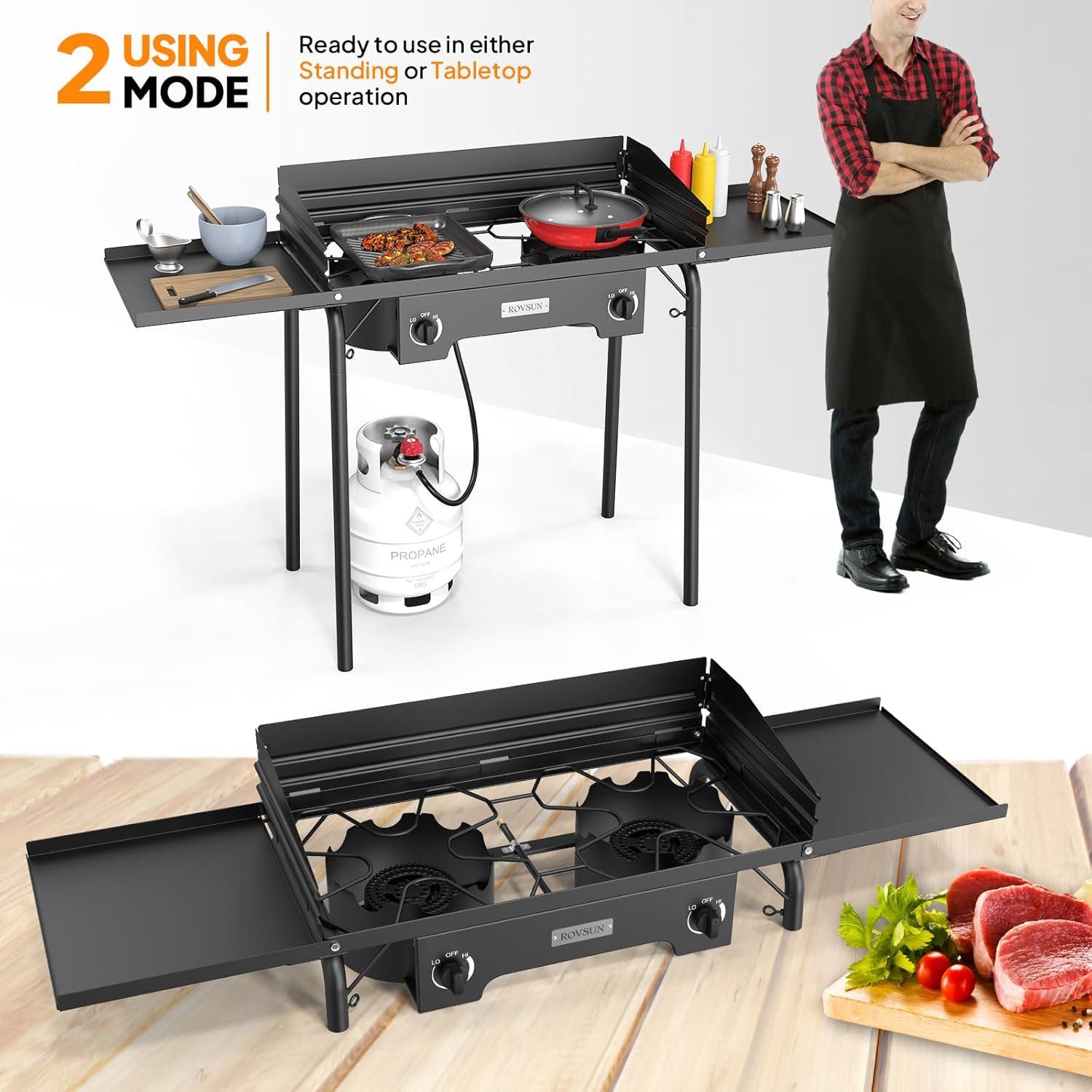 Estufa de Gas Propano ROVSUN 2 Quemadores 150,000 BTU