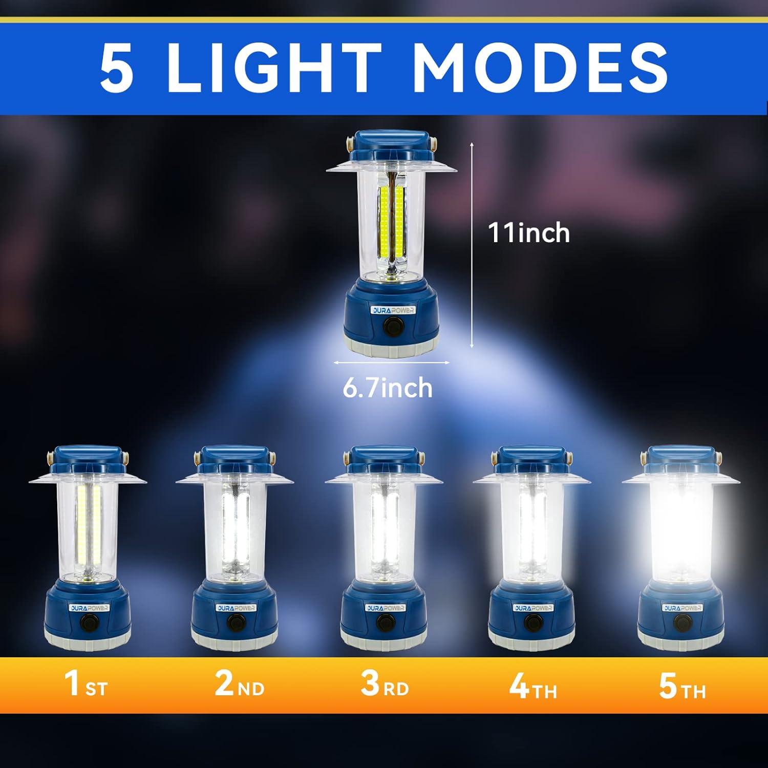 Linterna de Camping LED Durapower AM20-1363 2000 Lúmenes 5 Modos