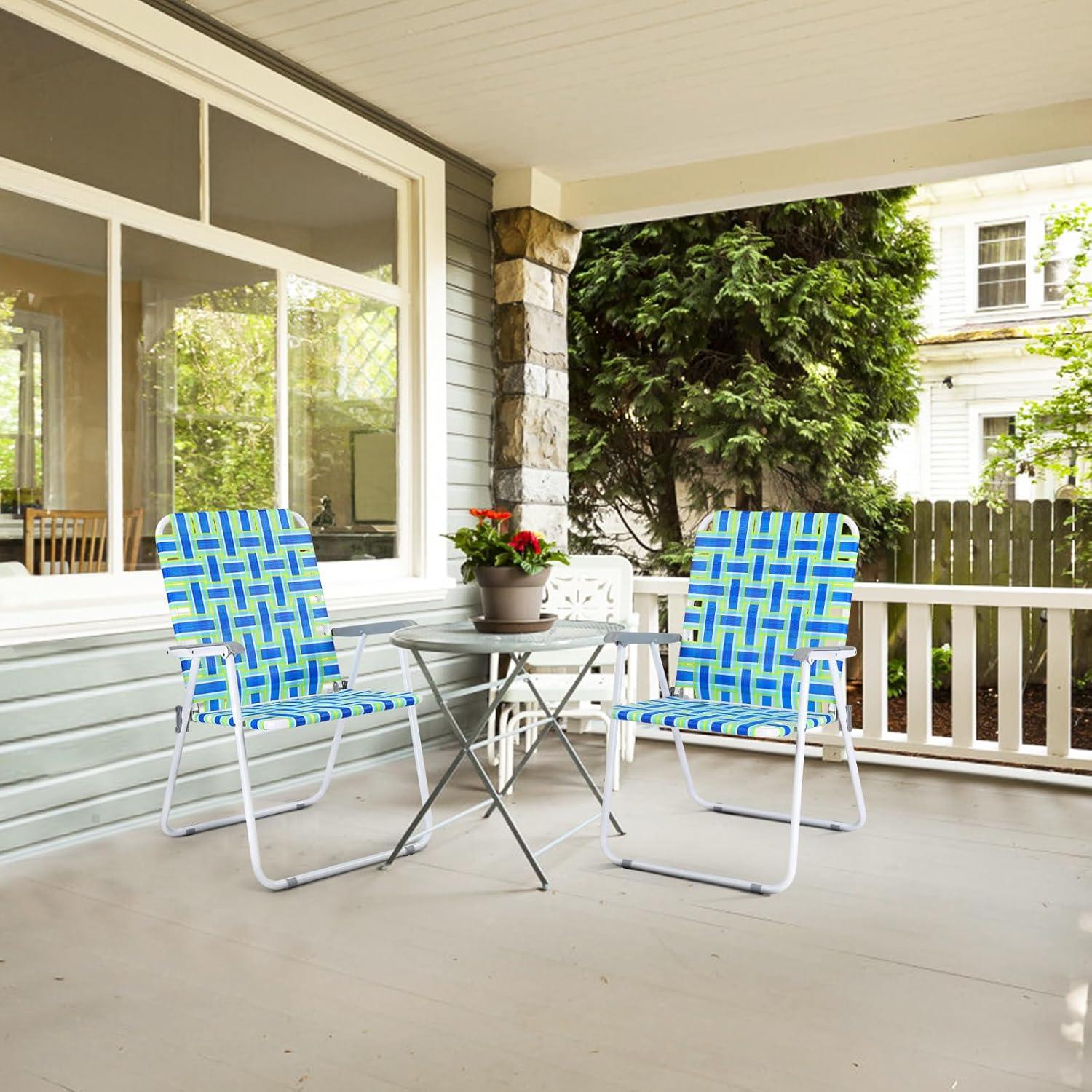 Silla Plegable de Patio VINGLI Azul Grande para Camping