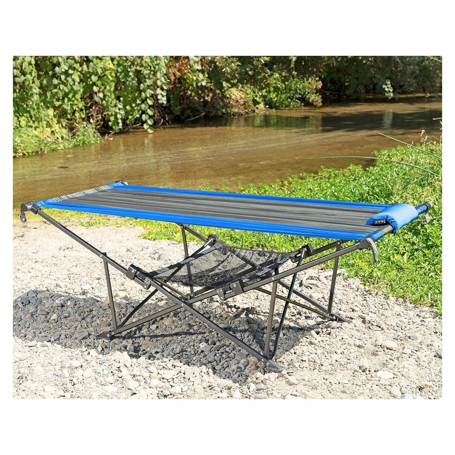 Hamaca Plegable Mac Sports H900S-100 Nylon Azul/Gris 113kg