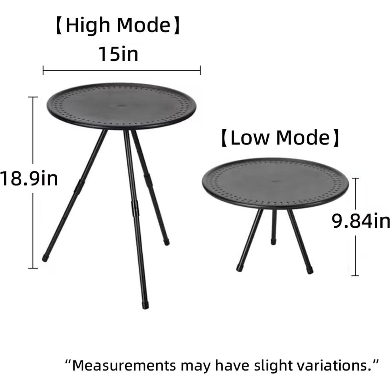 Mesa Plegable Redonda Negra Nyeullcy NHWzz para Camping