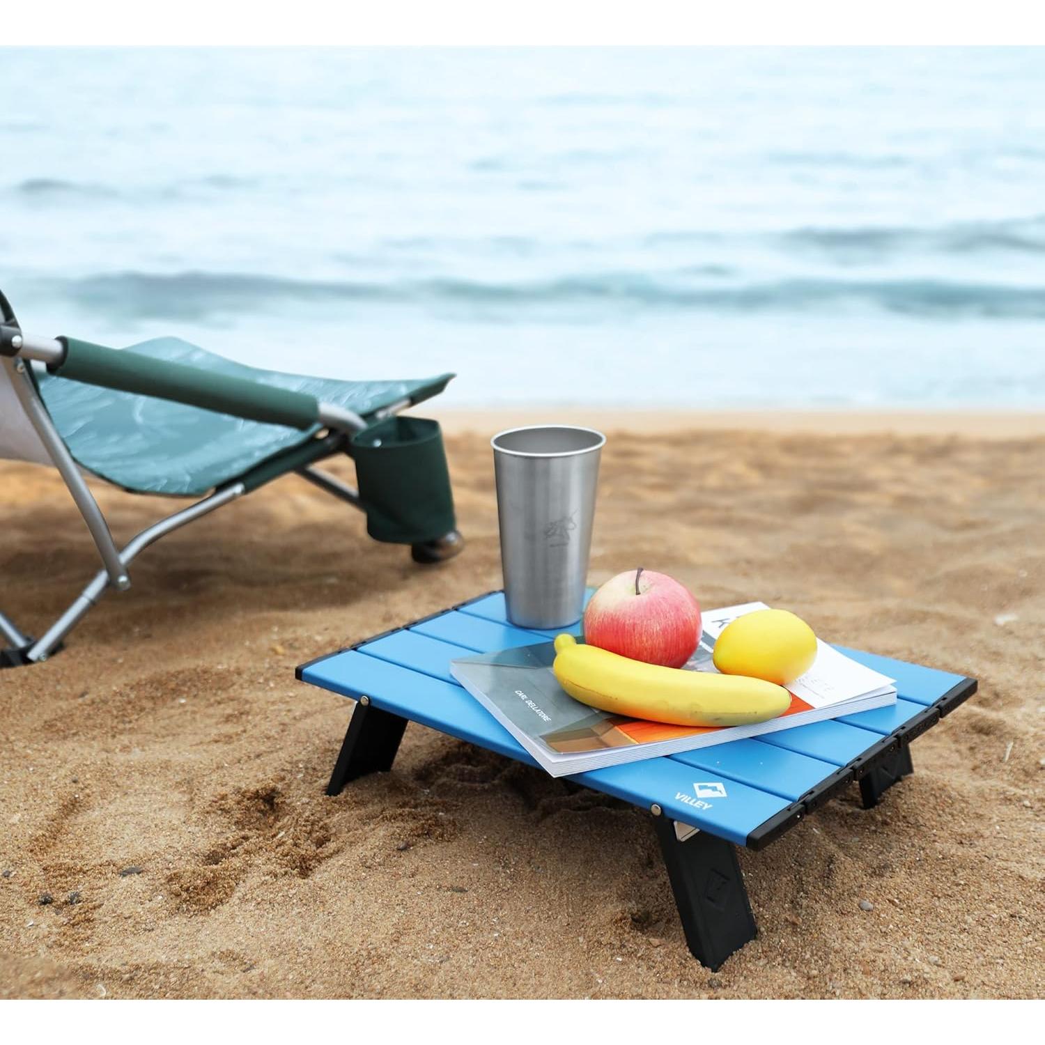 Mesa Plegable de Playa VILLEY, Aluminio Ultraligero 40kg