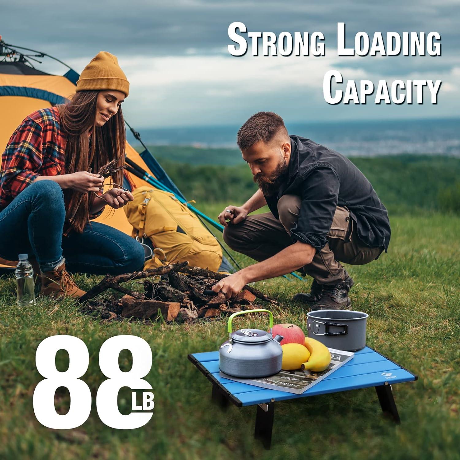 Mesa Plegable de Playa VILLEY, Aluminio Ultraligero 40kg