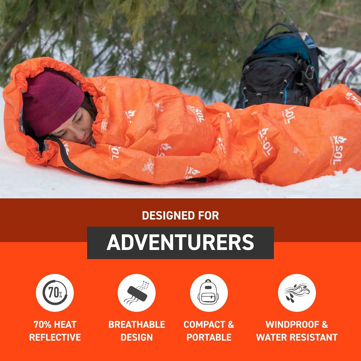 Bivvy de Supervivencia S.O.L. Naranja 226g Resistente al Agua