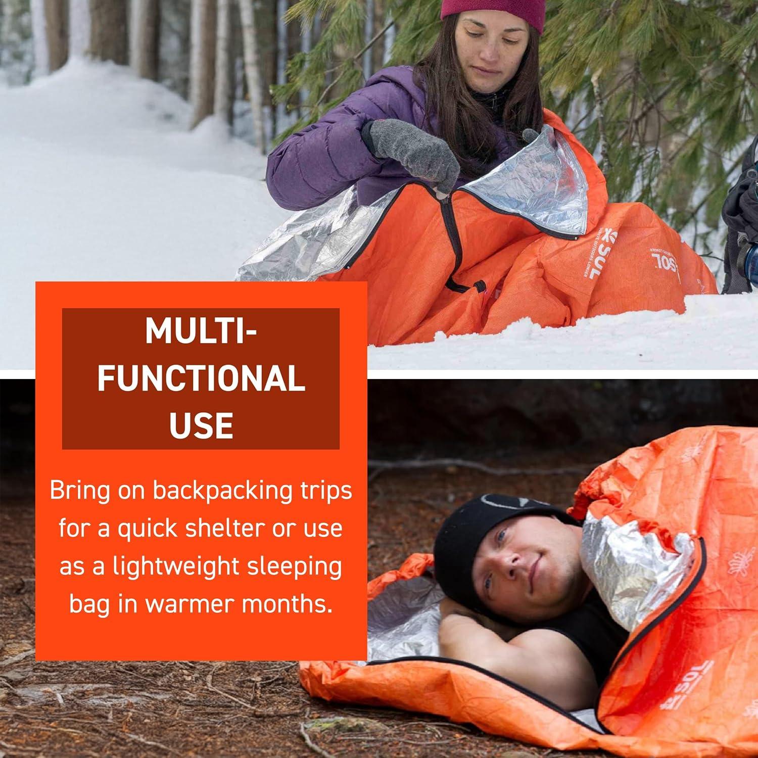 Bivvy de Supervivencia S.O.L. Naranja 226g Resistente al Agua