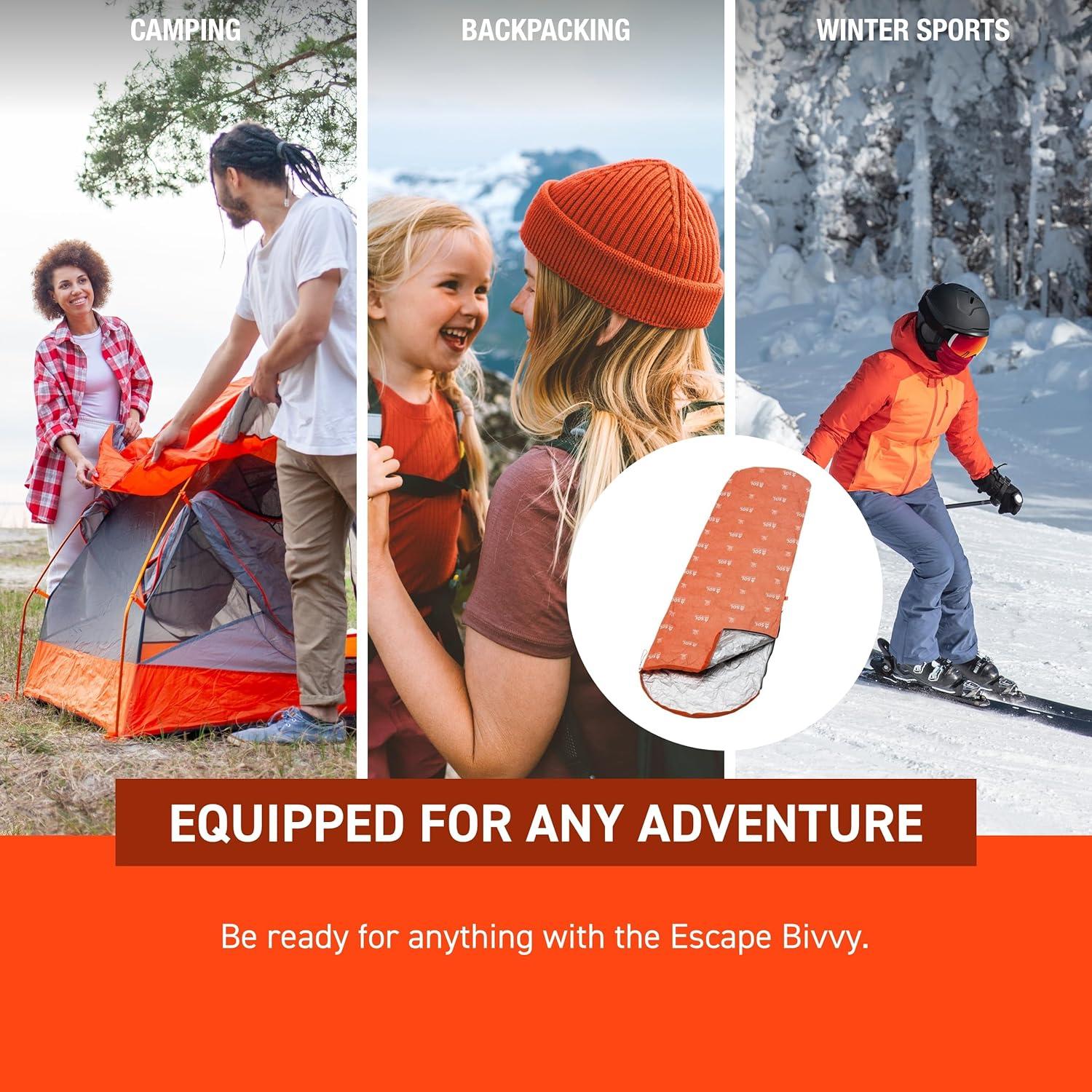 Bivvy de Supervivencia S.O.L. Naranja 226g Resistente al Agua