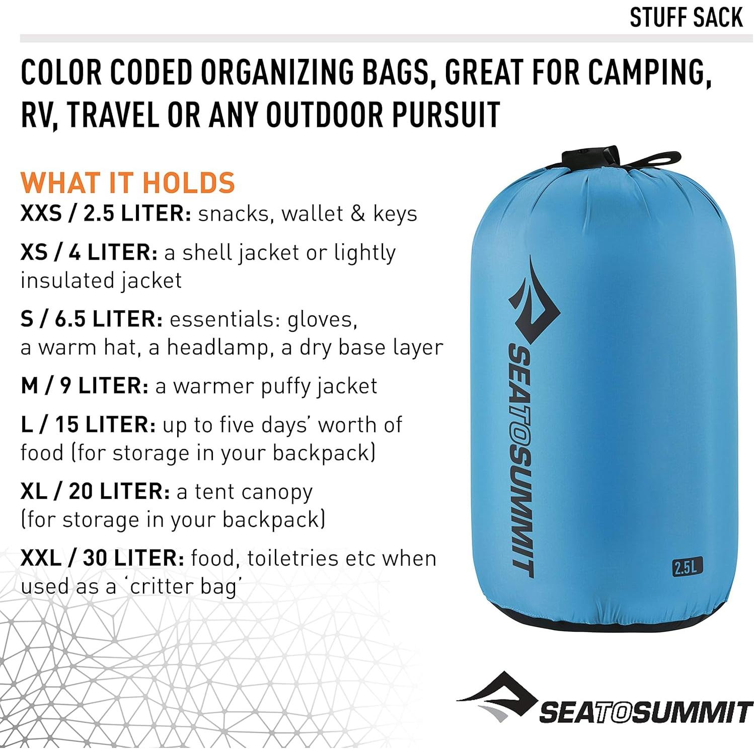 Saco de Nylon Sea to Summit 2.5L Naranja para Viajes