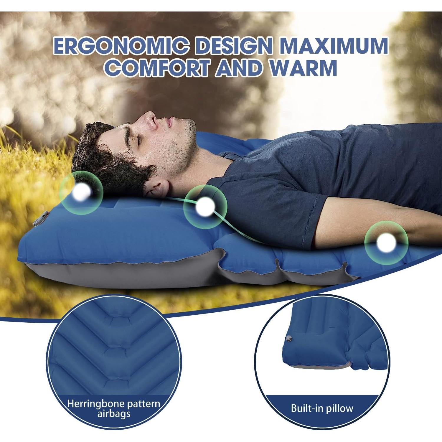 Colchón Doble Autoinflable Pretyw 200x140 cm con Almohada