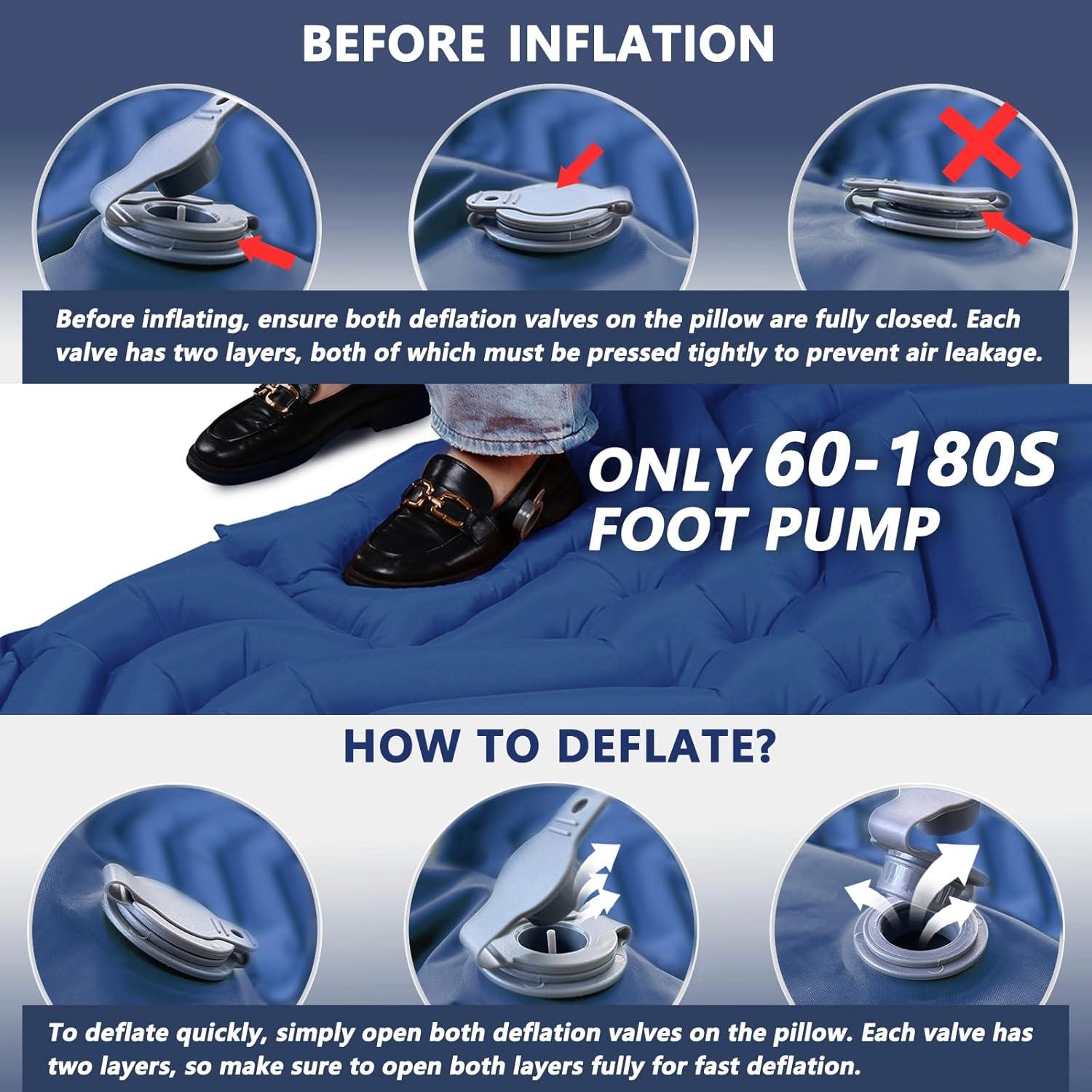 Colchón Doble Autoinflable Pretyw 200x140 cm con Almohada