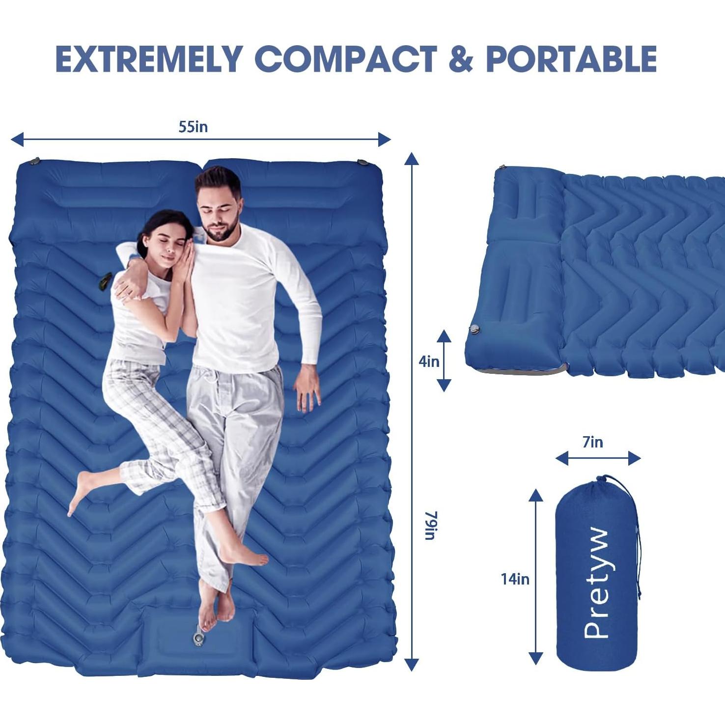 Colchón Doble Autoinflable Pretyw 200x140 cm con Almohada