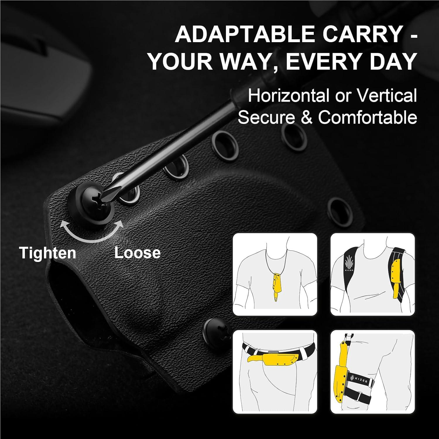 Cuchillo Fijo Kizer Drop Bear 6.53 cm Acero 14C28N con Funda