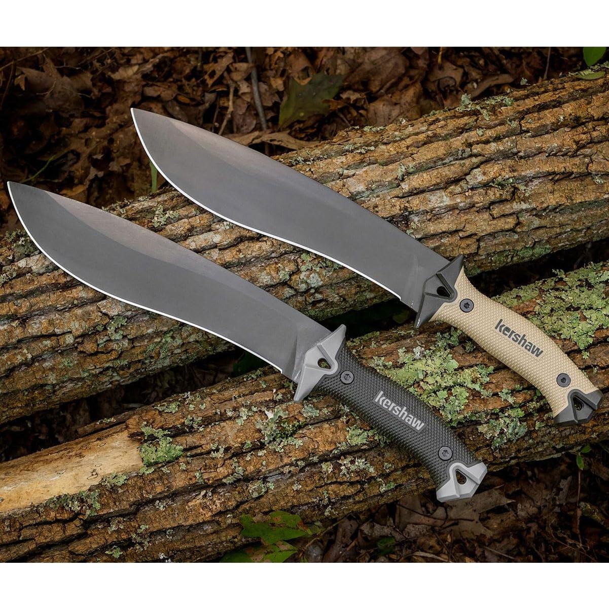 Machete Kershaw Camp 10, Cuchillo Fijo 25.4 cm, Negro