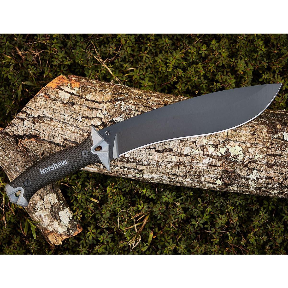 Machete Kershaw Camp 10, Cuchillo Fijo 25.4 cm, Negro