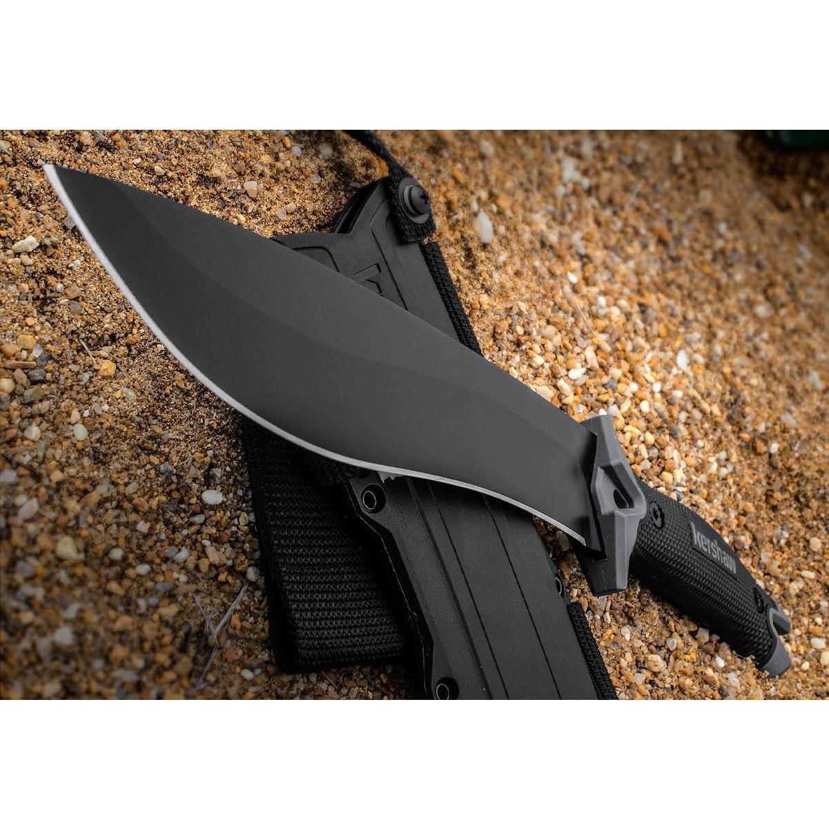 Machete Kershaw Camp 10, Cuchillo Fijo 25.4 cm, Negro