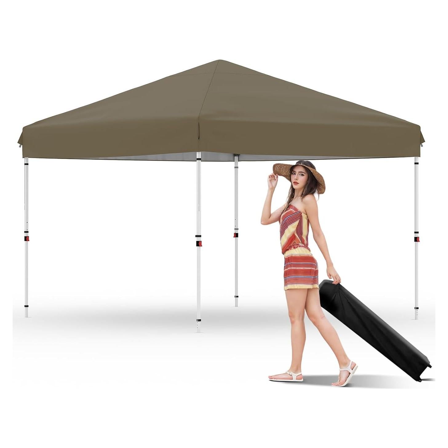 Carpa Plegable 3x3m HarmonyHealth Resistente al Agua Marrón